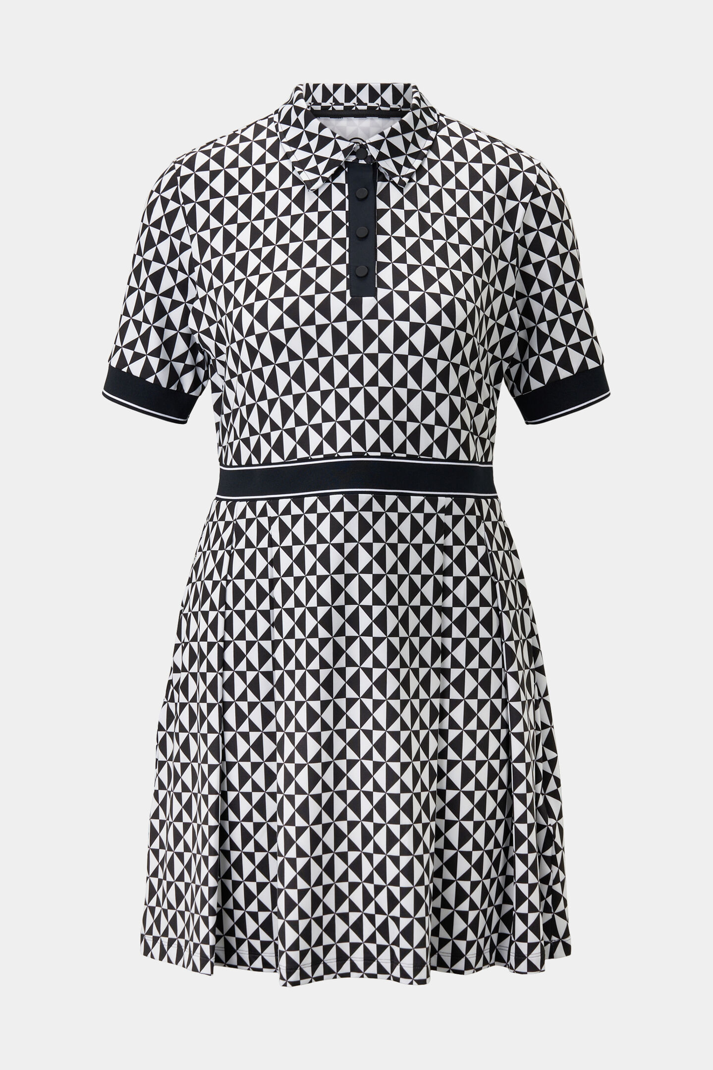 Funktions-Polo-Kleid Linny Schwarz/Weiß