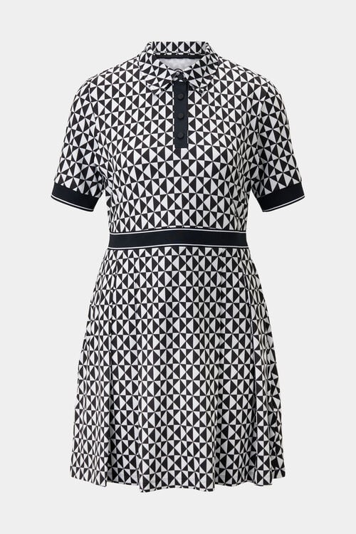 Funktions-Polo-Kleid Linny Schwarz/Weiß
