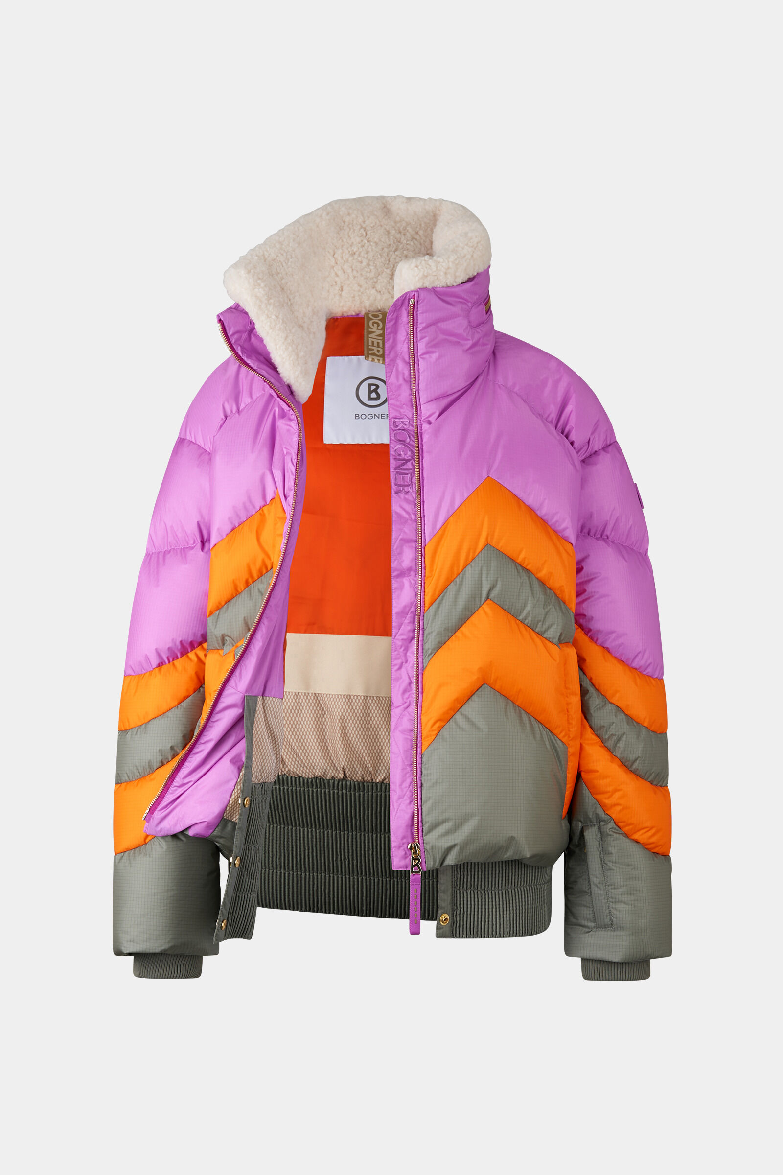 Ski-Daunenjacke Valea Violett/Orange/Taupe