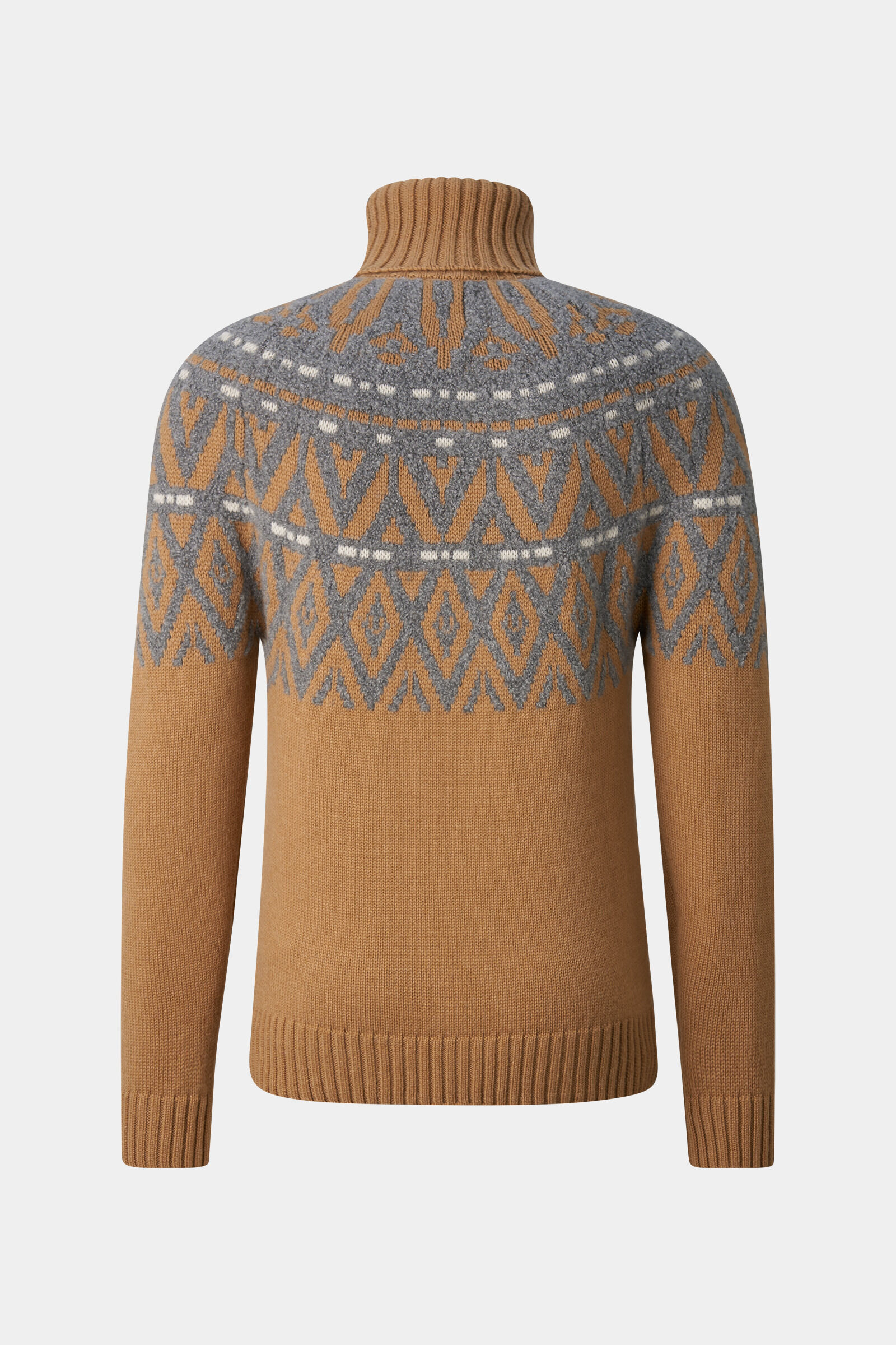 Roxter Cashmere Norwegian Pullover Camel/Light Gray
