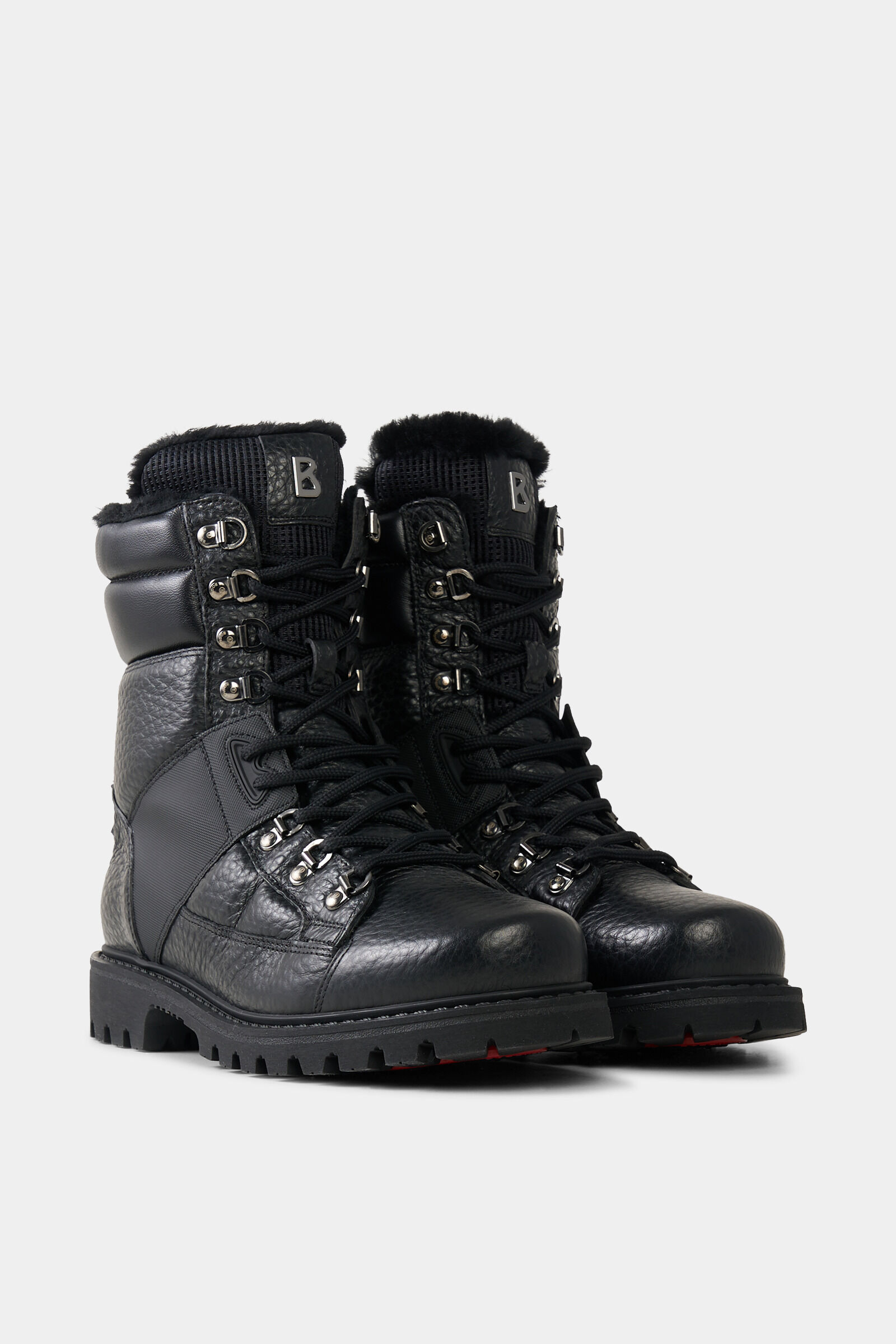Lace-up boots Helsinki with spikes Black