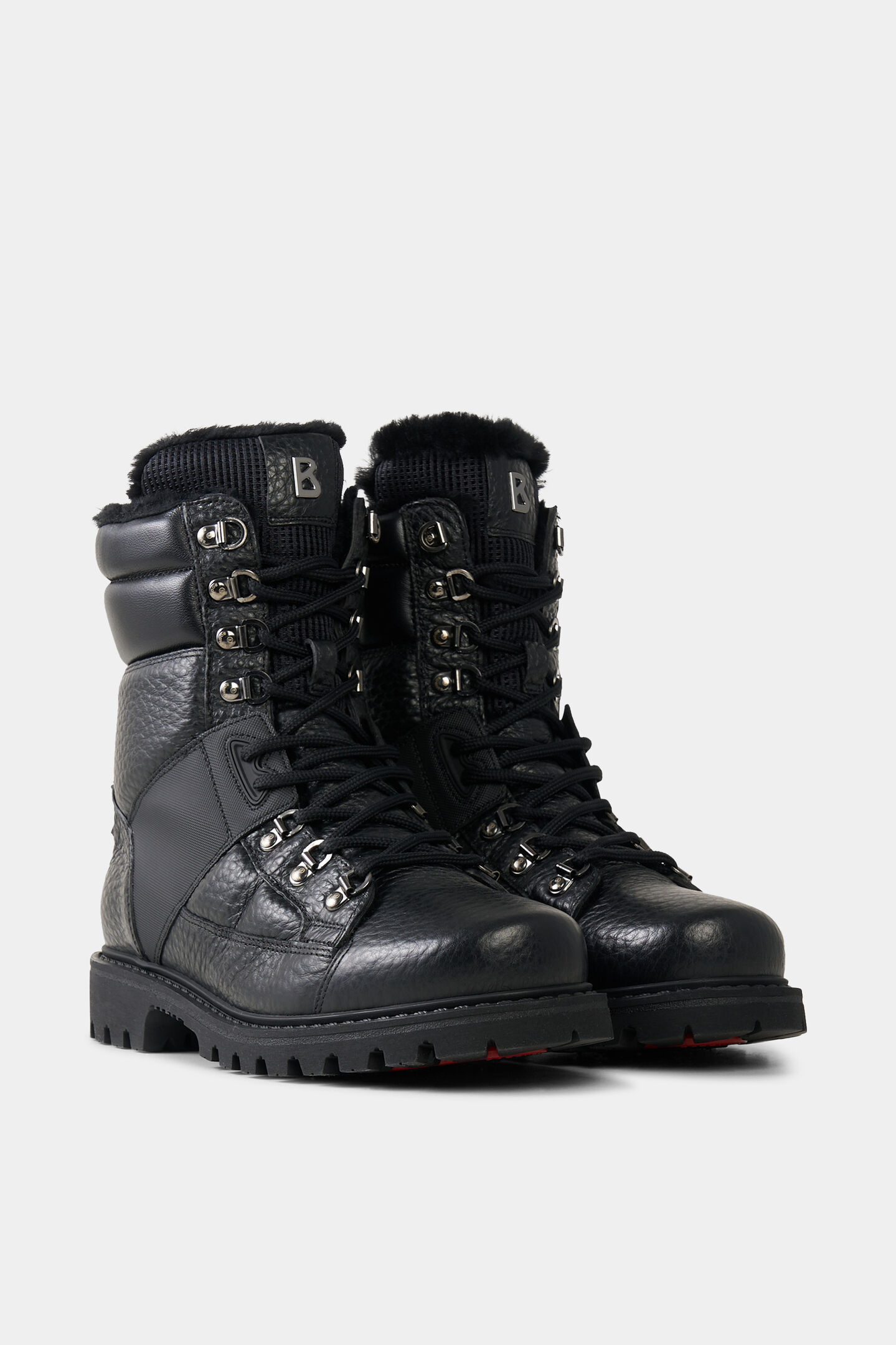 Lace-up boots Helsinki with spikes Black