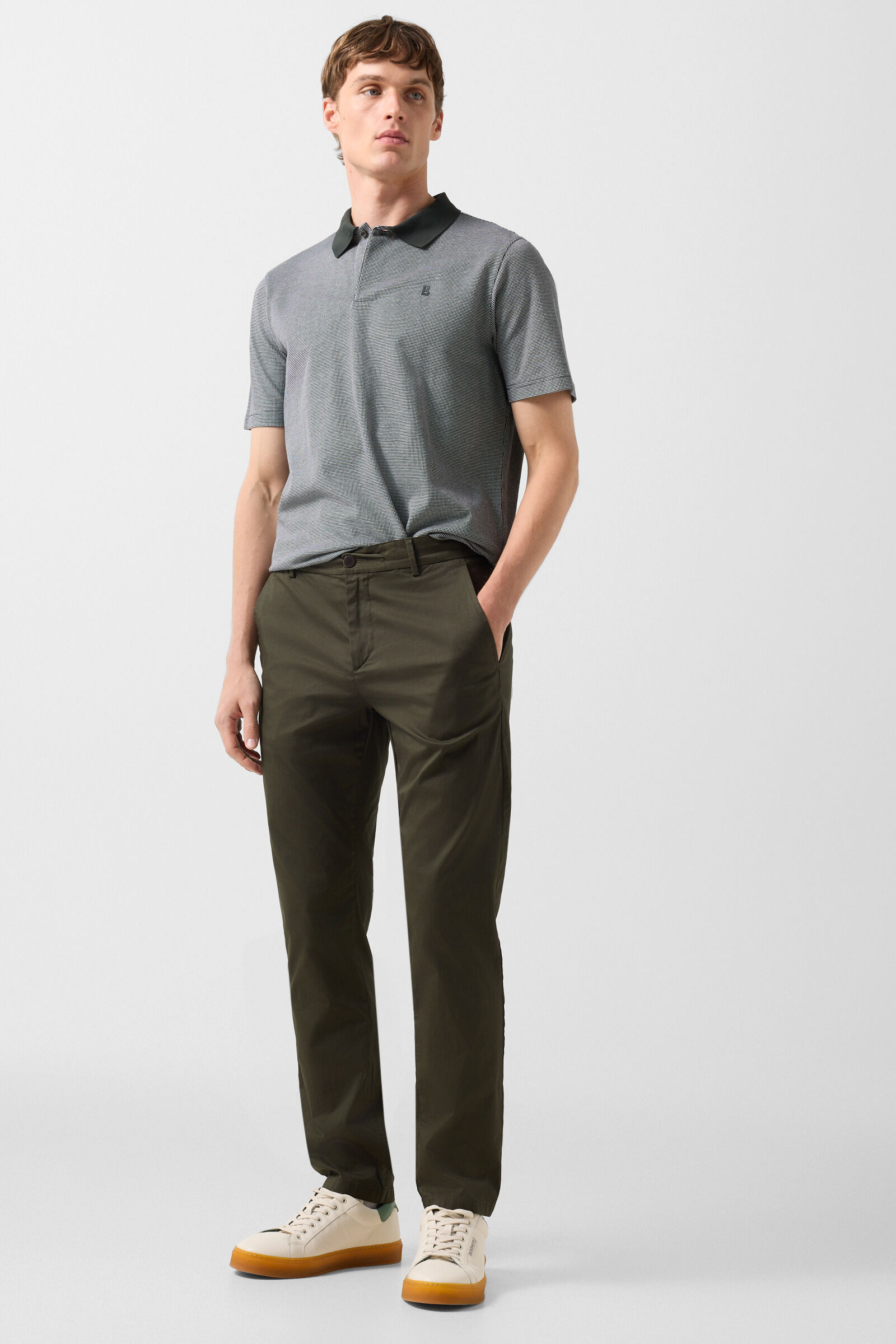 Wynn polo shirt Olive green/white