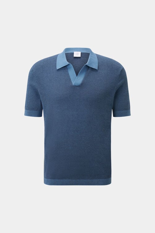 Lyon knitted polo shirt Blue