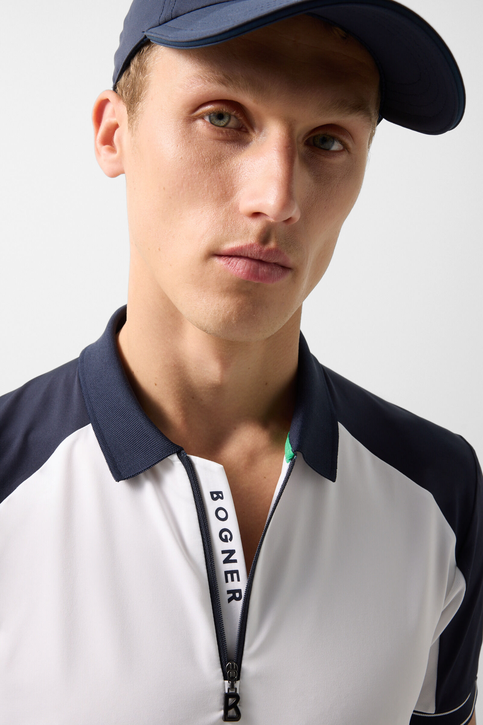 Fabius functional short-sleeved top White/navy blue