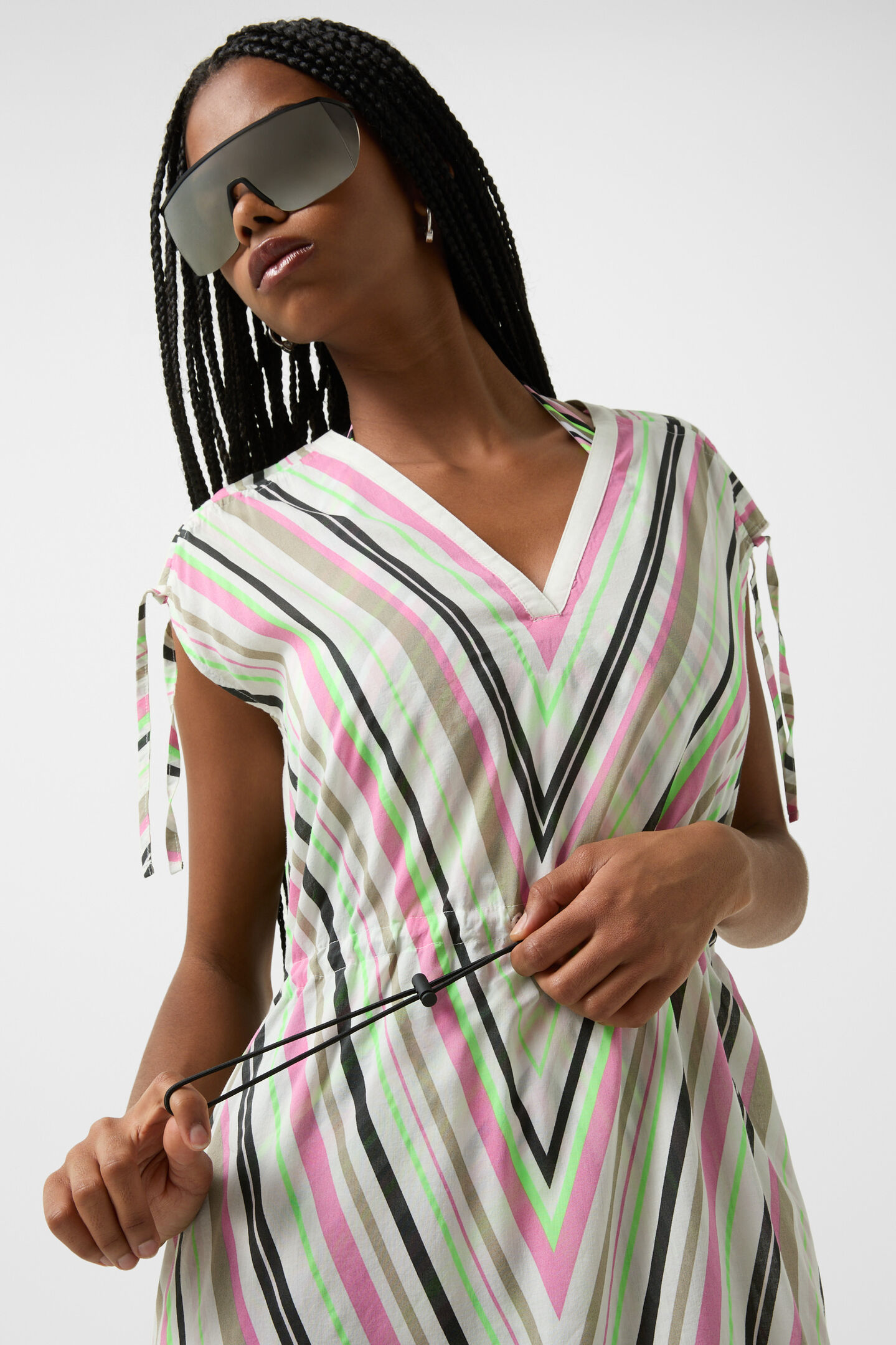 Robe de plage Julia Blanc/rose/vert