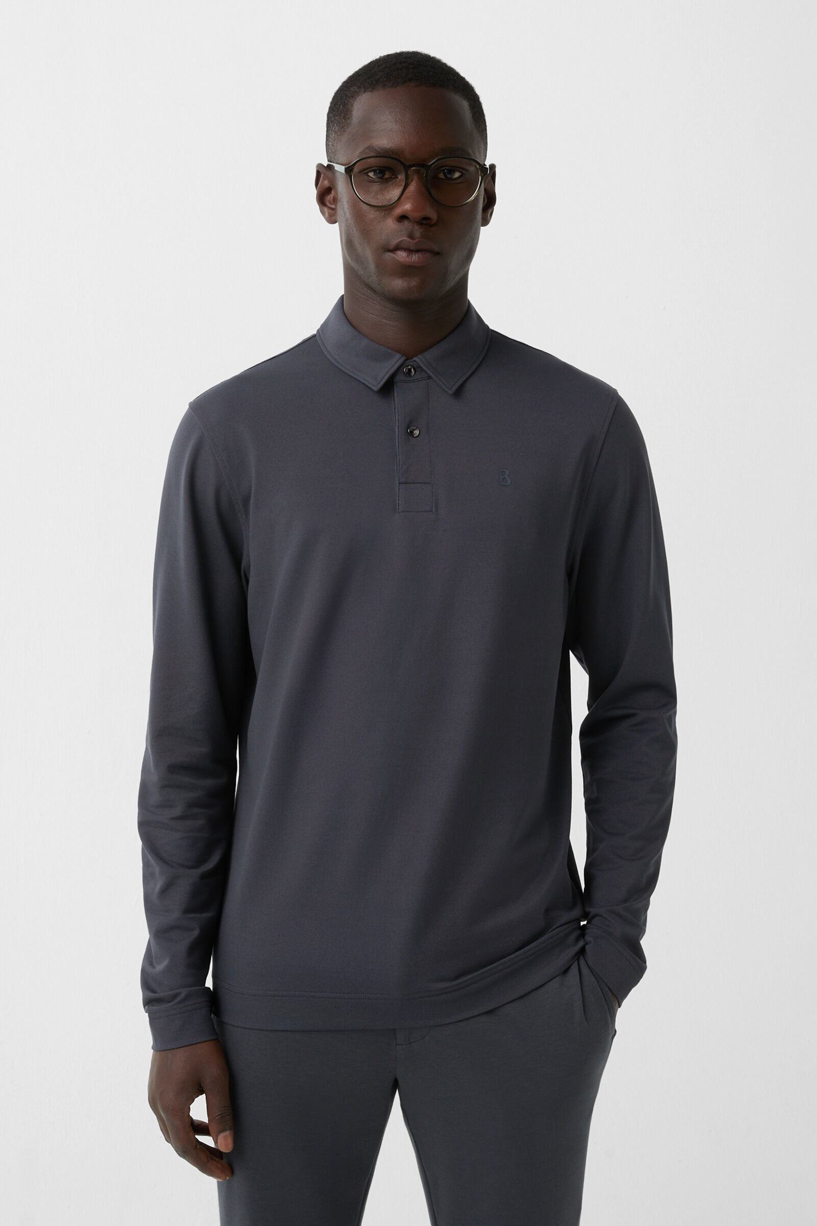 Timon polo long-sleeved top Anthracite