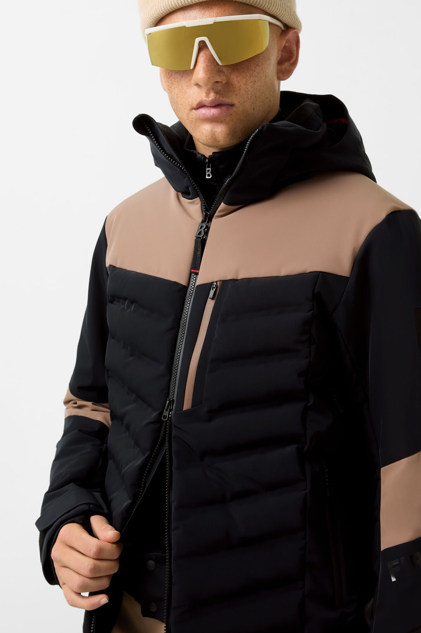 Veste de ski Radek noir/beige