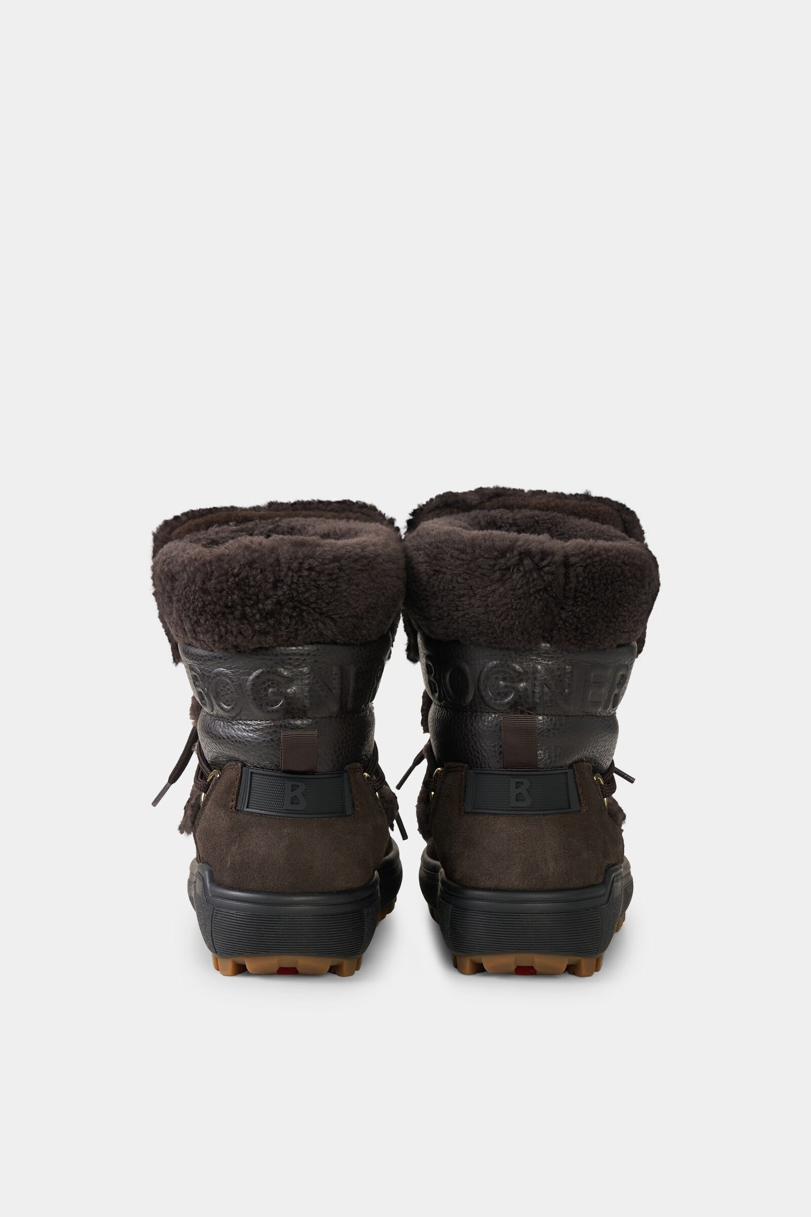 Chamonix snow boots with spikes Chocolate