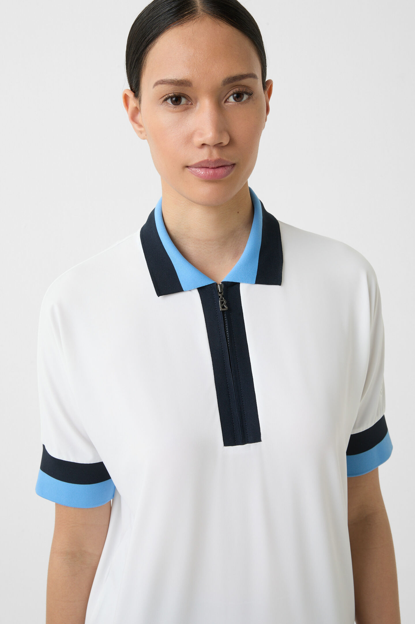 Andrina functional short-sleeved top Off-white/Blue