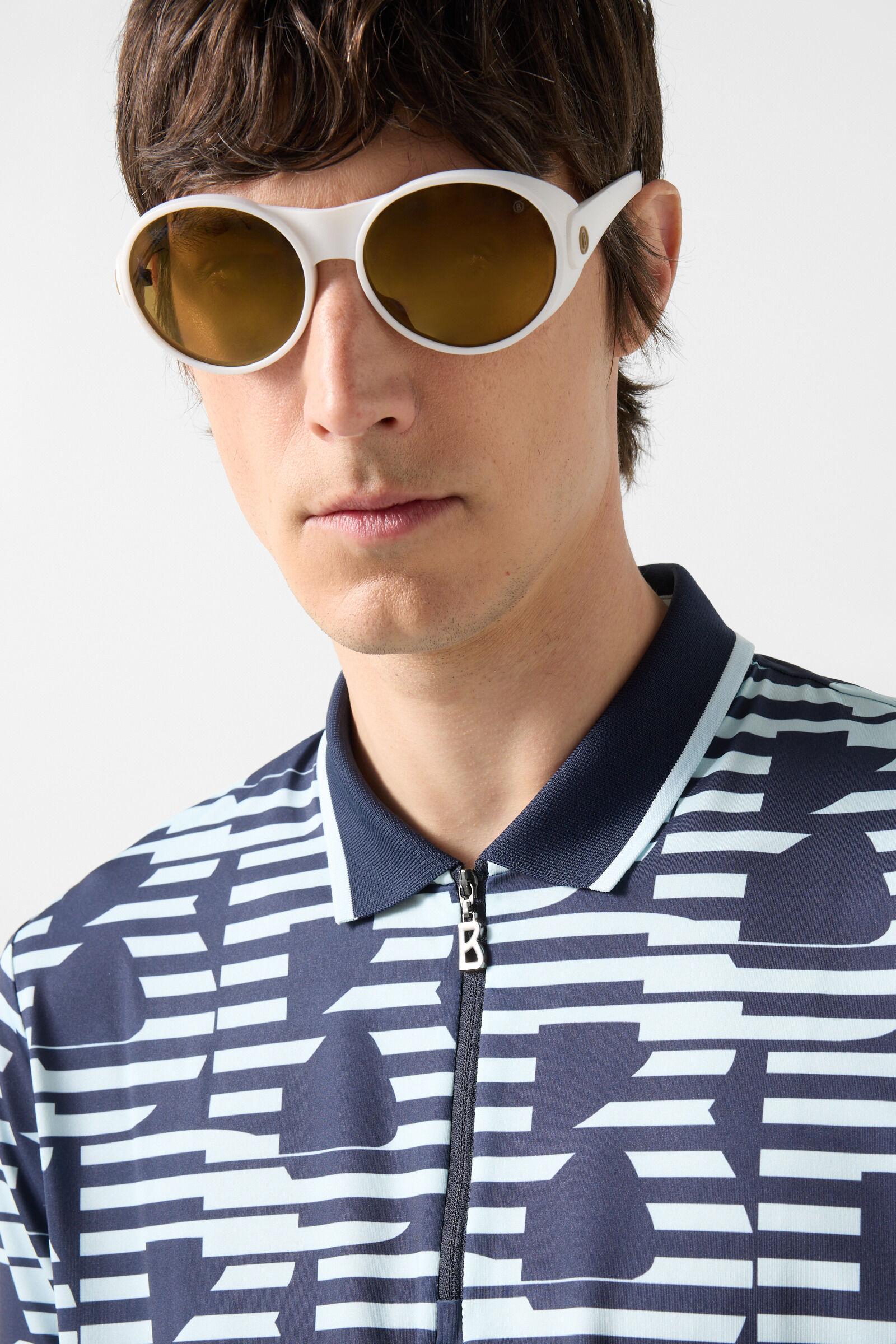 Valentin functional short-sleeved top Navy blue/light blue