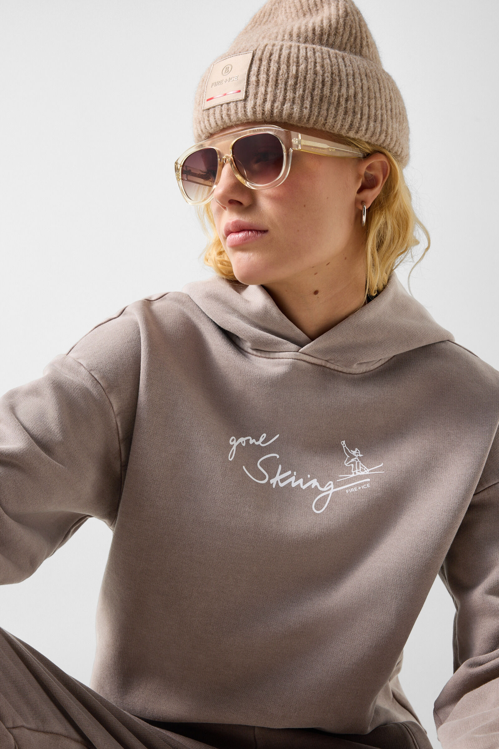 Sibel Cotton Hoodie Taupe