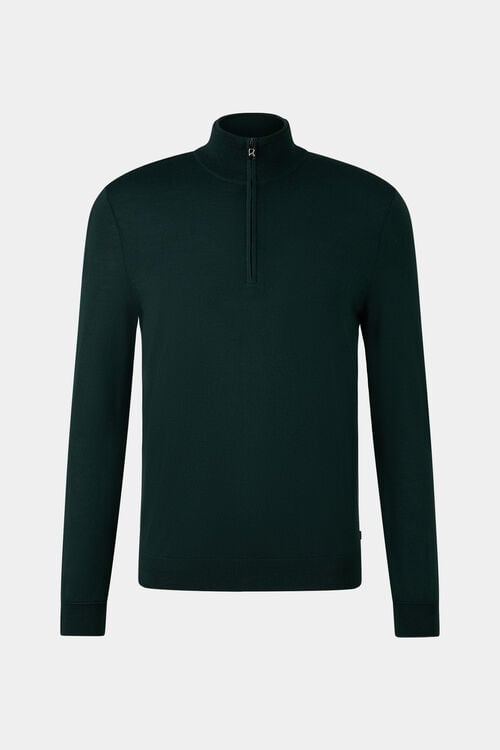 Ouri fine knit troyer Dark green