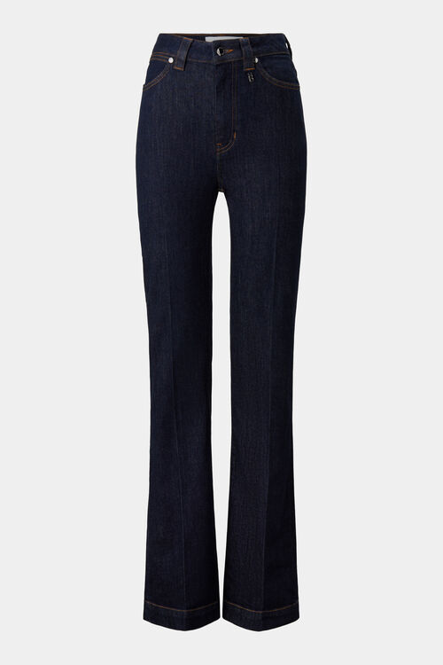 Flared Fit Jeans Devin Dark Denim Blue