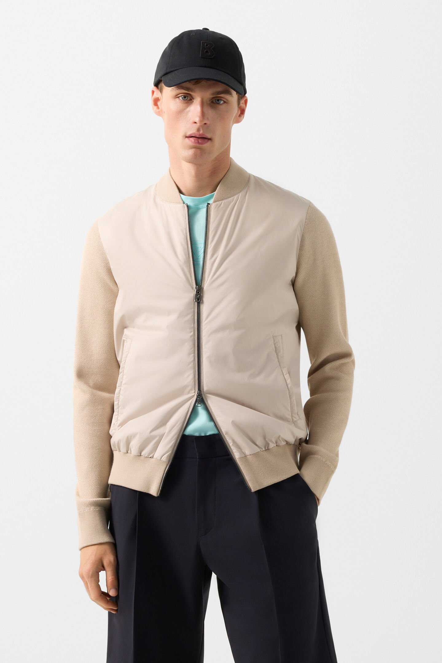 Zisco hybrid knit jacket Beige