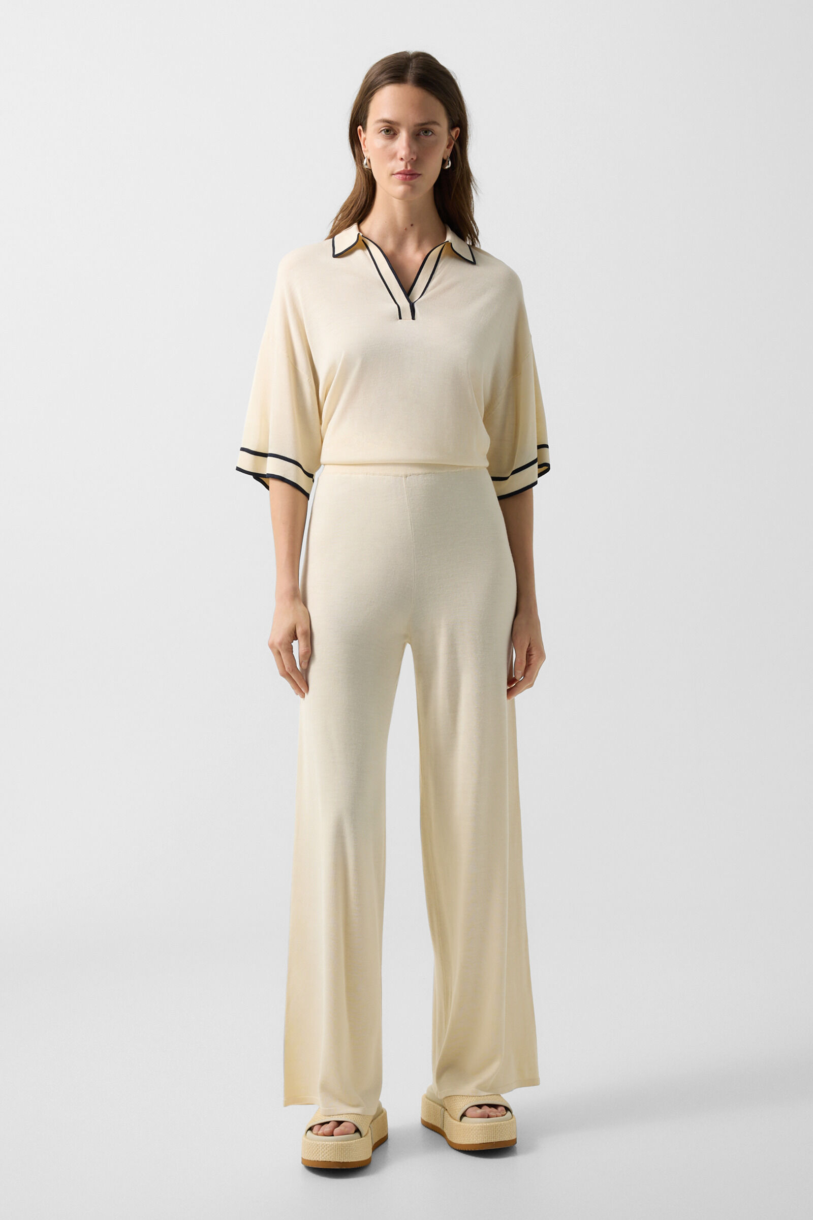 Paula knitted trousers Cream