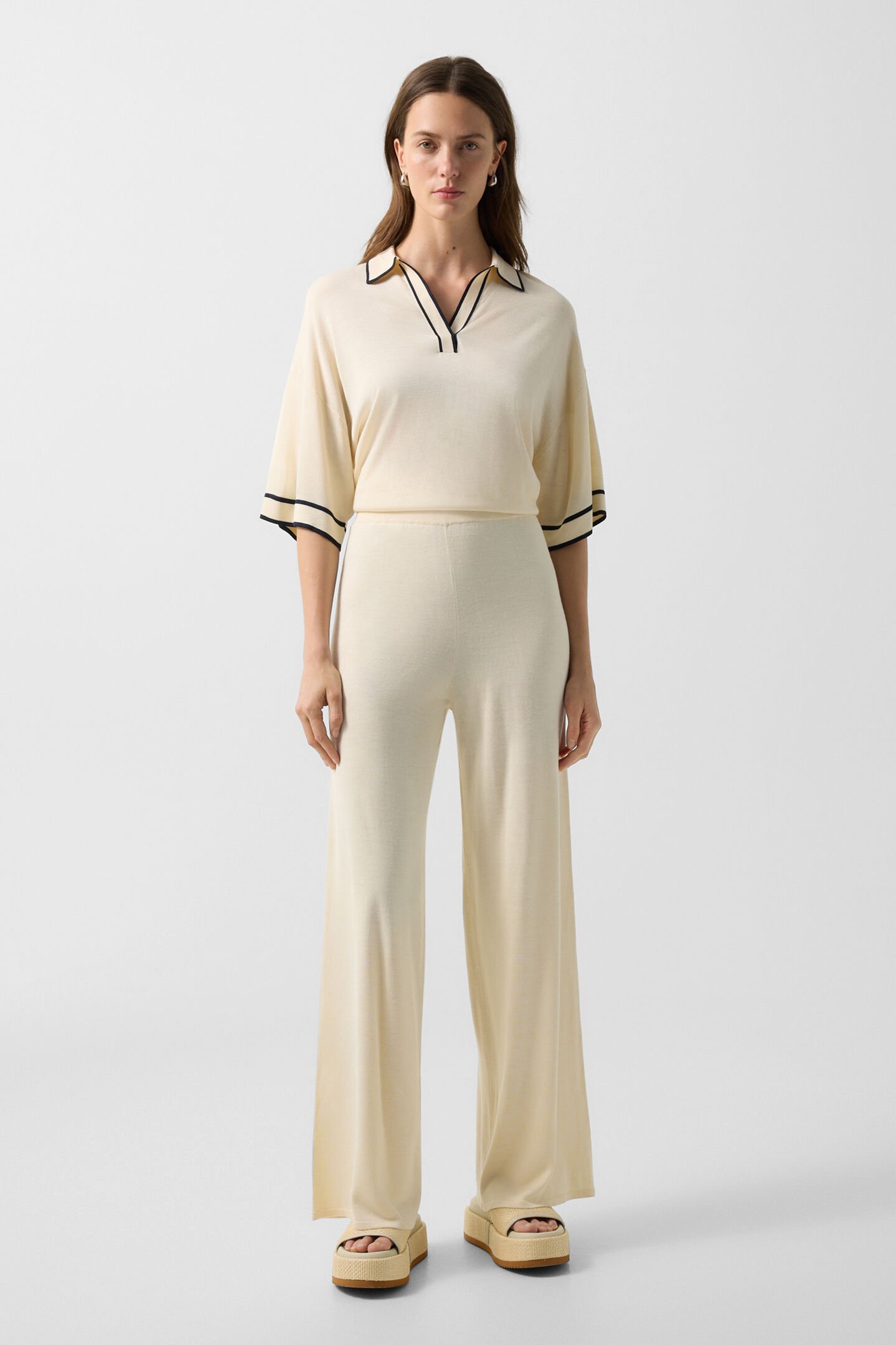 Paula knitted trousers Cream