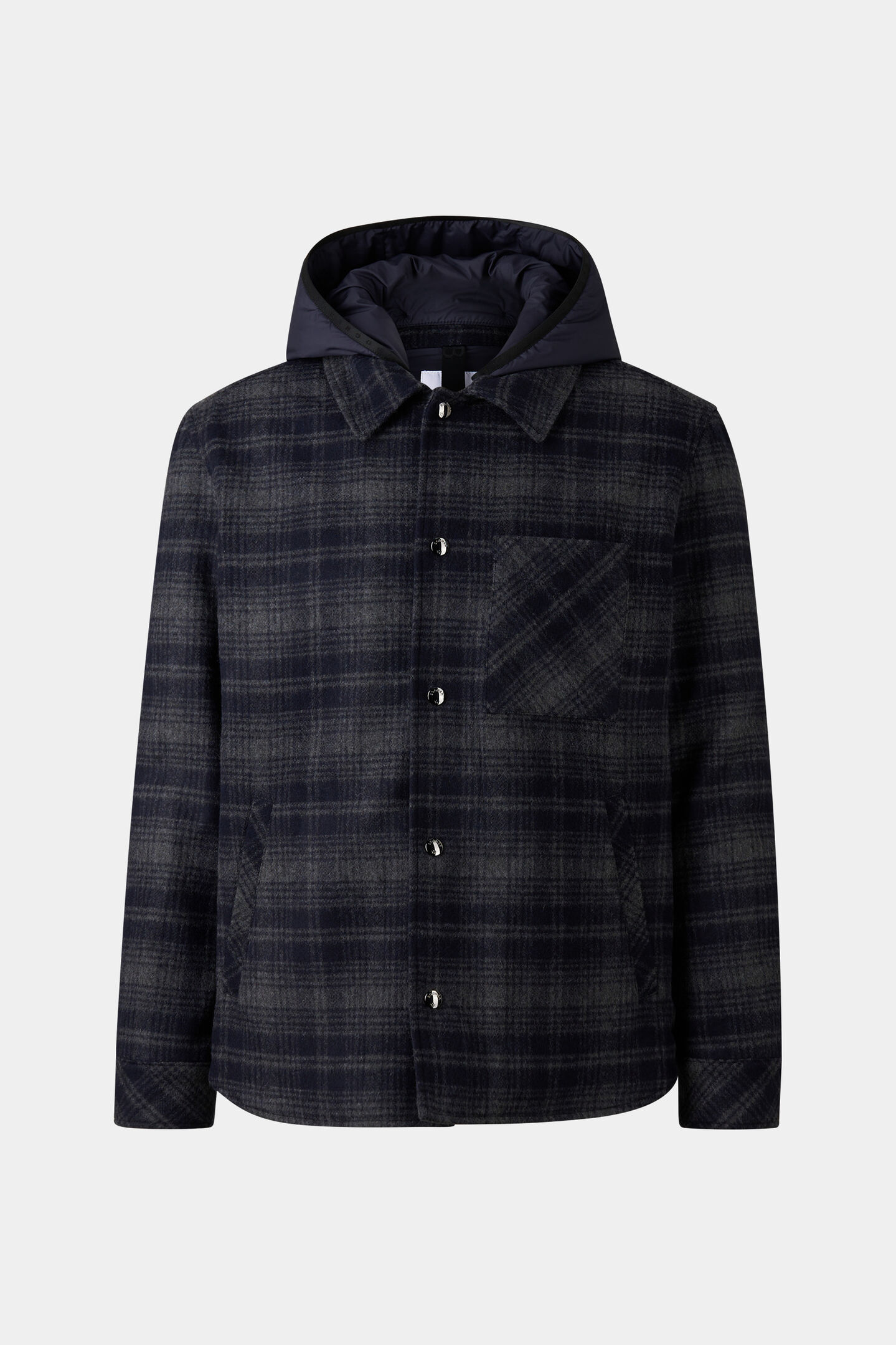 Flanell-Overshirt Larry Navy-Blau/Grau