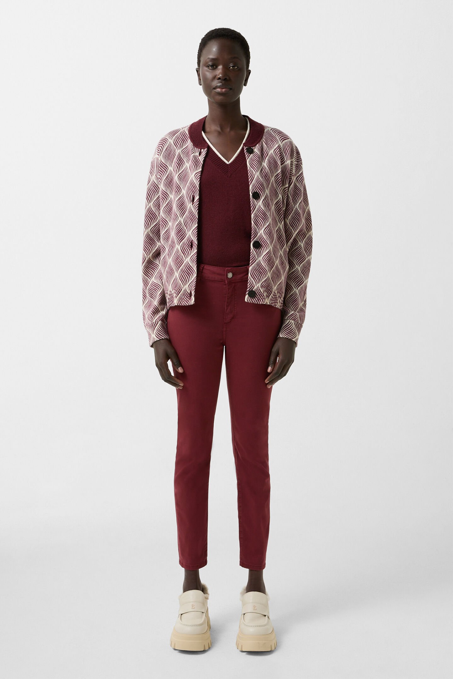 7/8 pants Julie Wine red