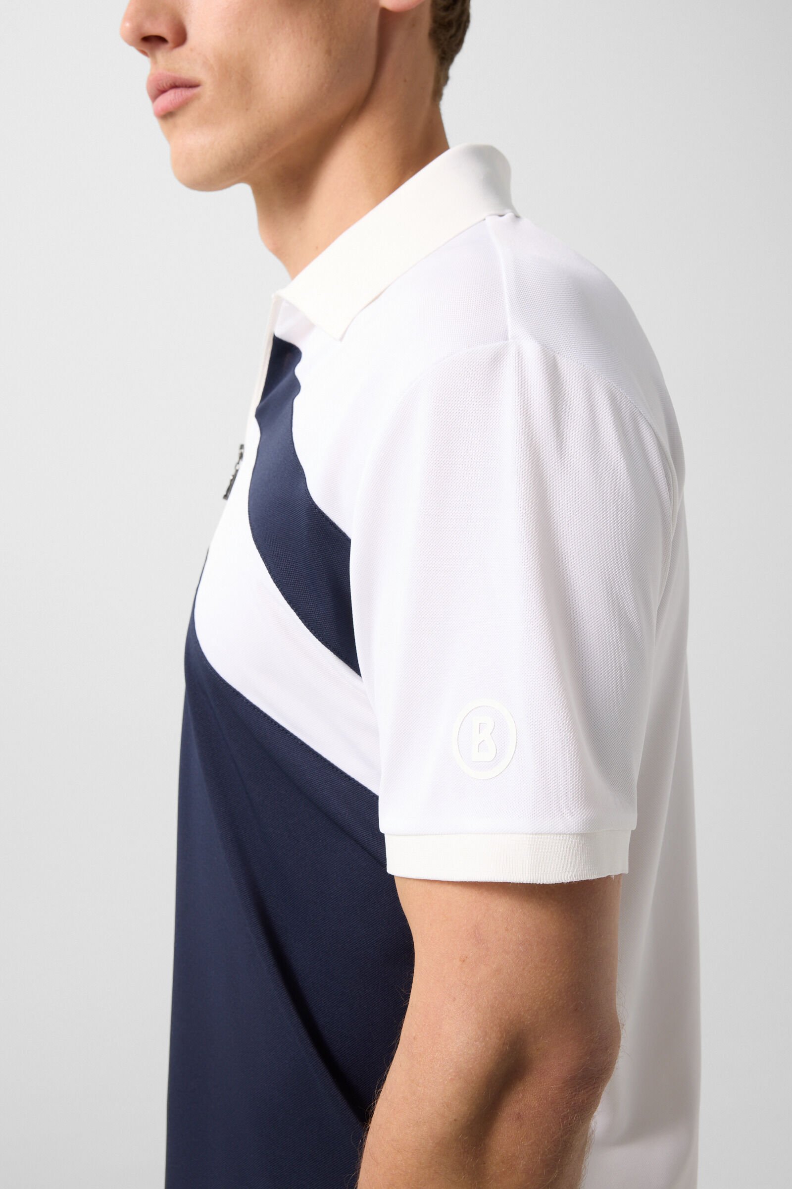 Funktions-Polo-Shirt Cuno Navy-Blau/Wei&szlig;