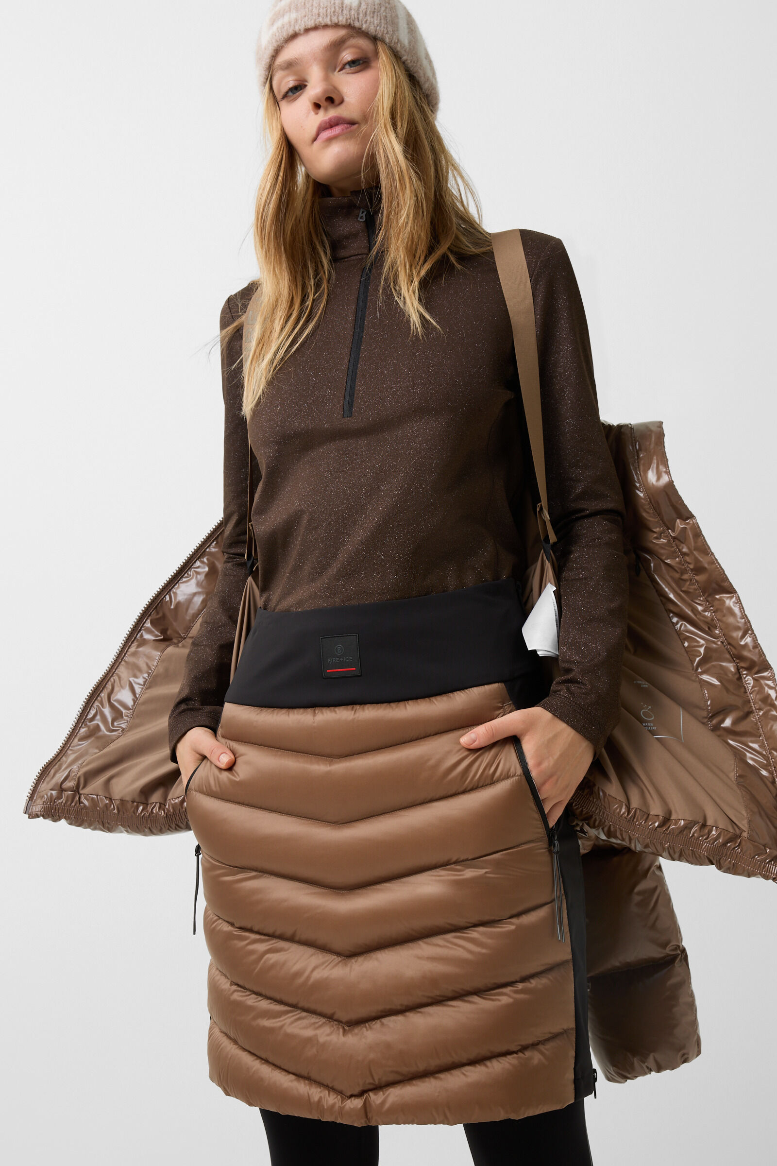 Marei down skirt Caramel/black