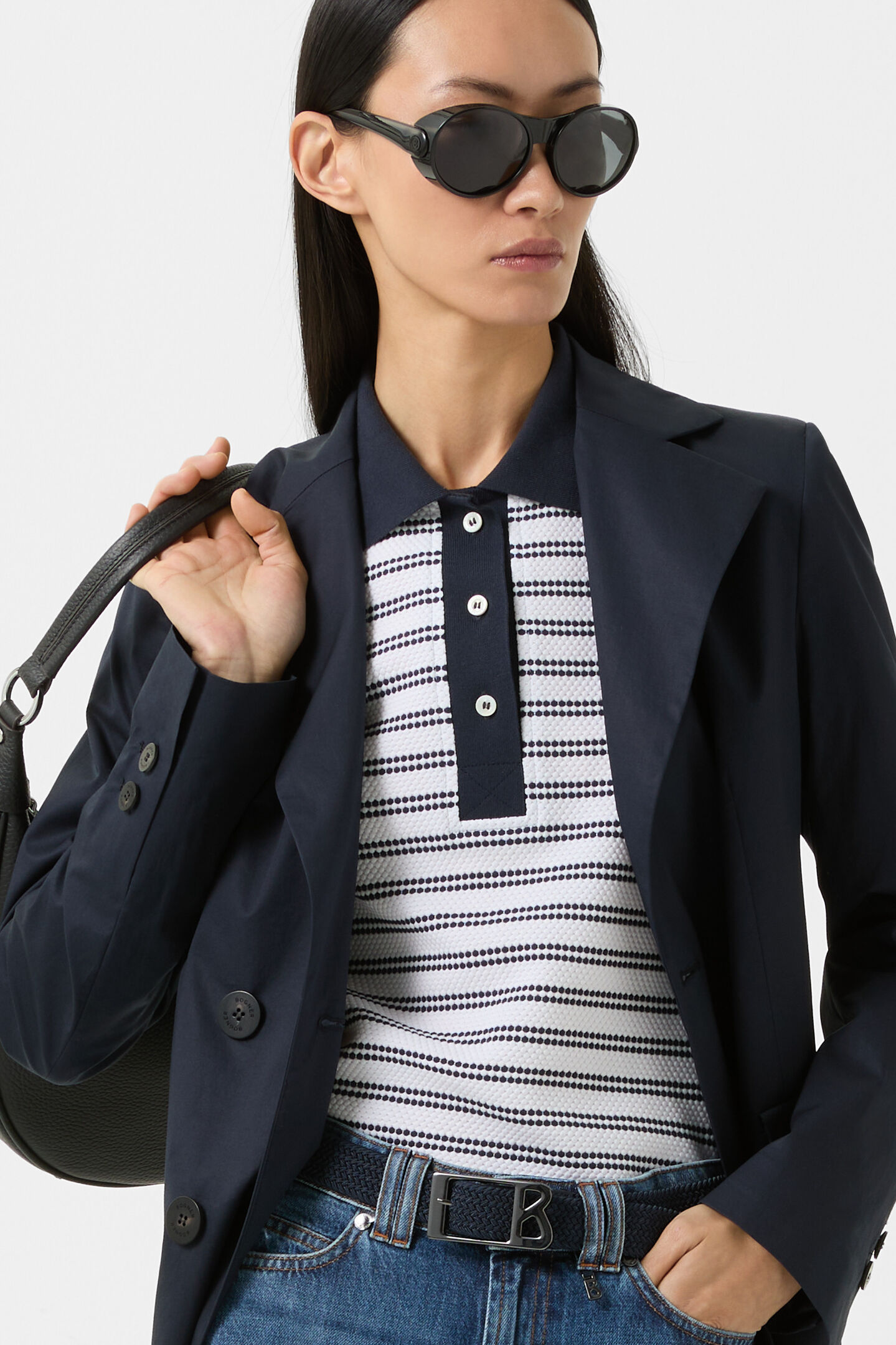 Wendy Polo shirt Navy blue/White