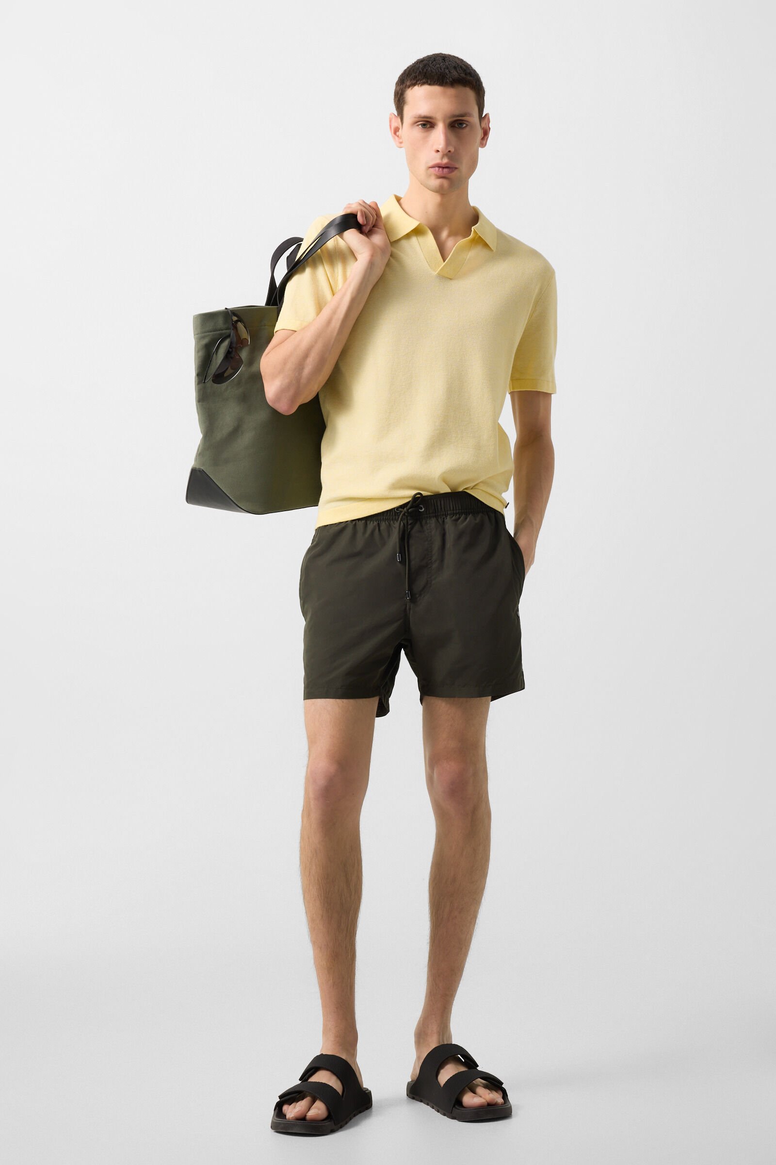 Lyon knitted polo shirt Yellow