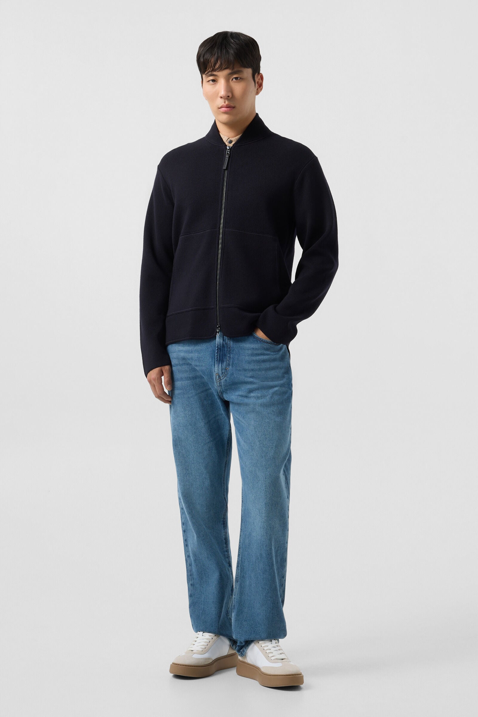 Virgin wool cardigan Everest Navy blue