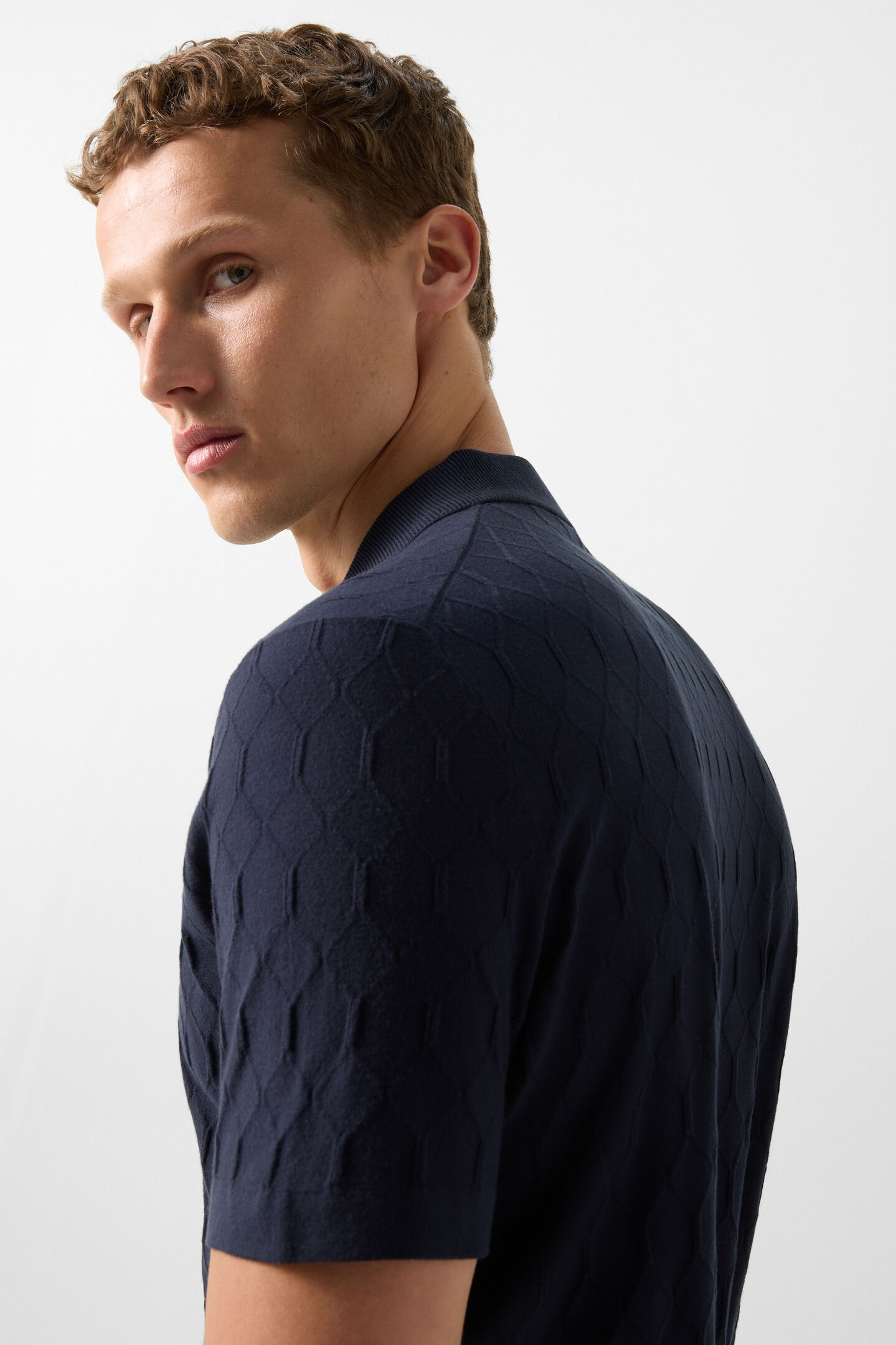 Maxim knitted polo shirt Navy blue