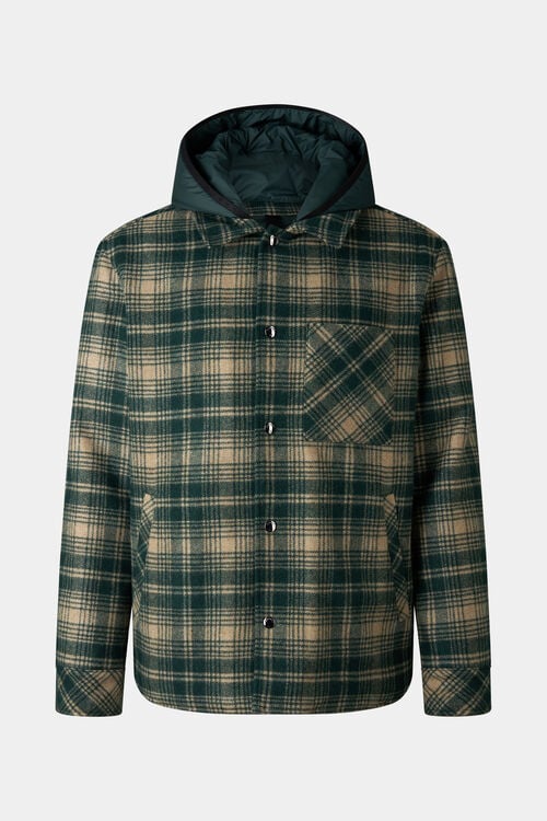 Flanell-Overshirt Larry Dunkelgrün/Beige