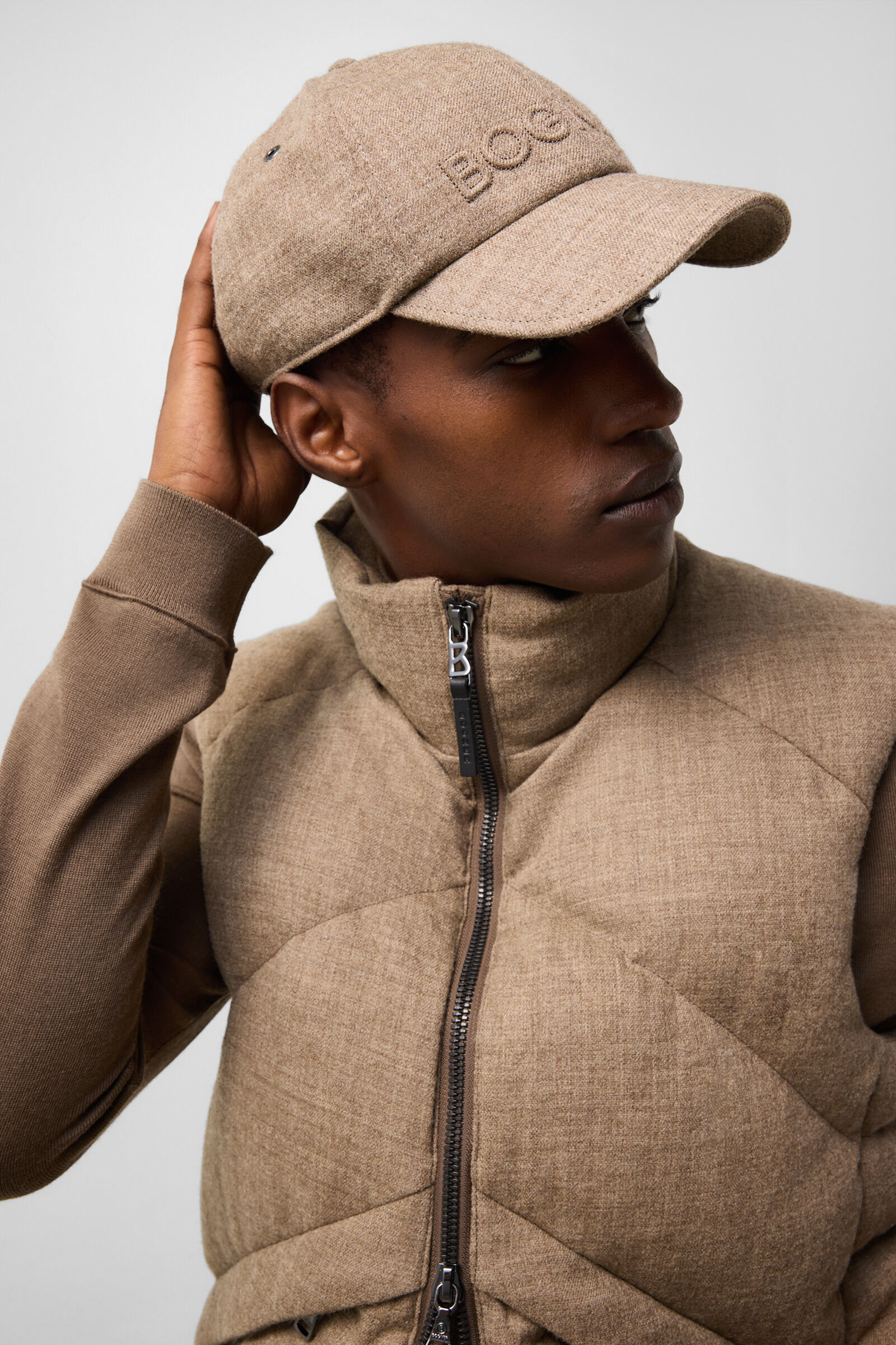 Kendo Virgin Wool and Down Vest Brown