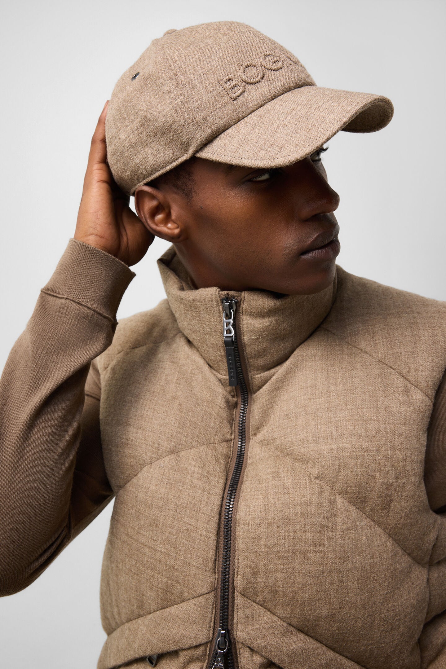Kendo Virgin Wool and Down Vest Brown