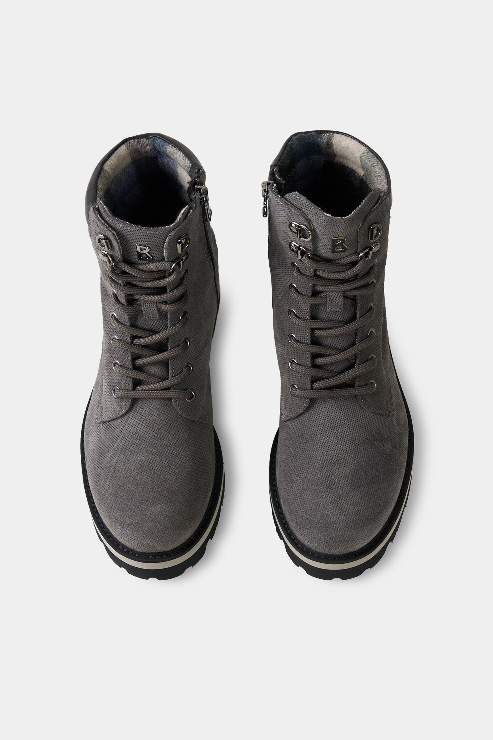 Lace-up boots Courchevel Grey/black