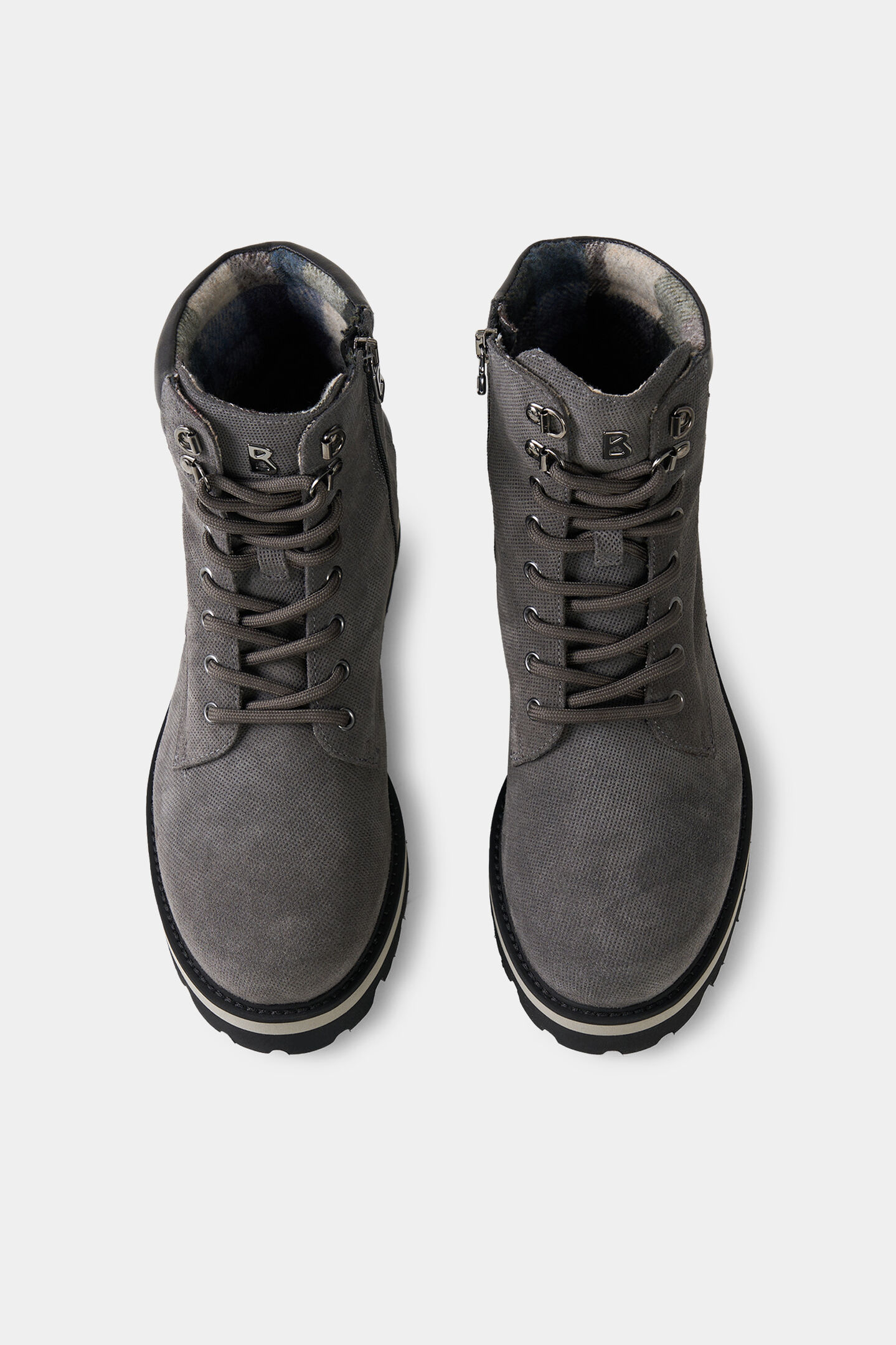 Lace-up boots Courchevel Grey/black