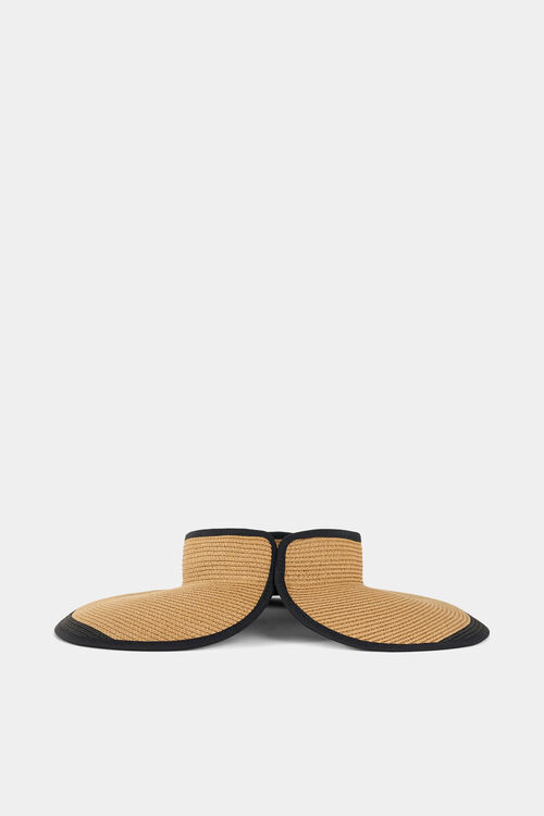 Bast-Visor Margie Beige/Schwarz