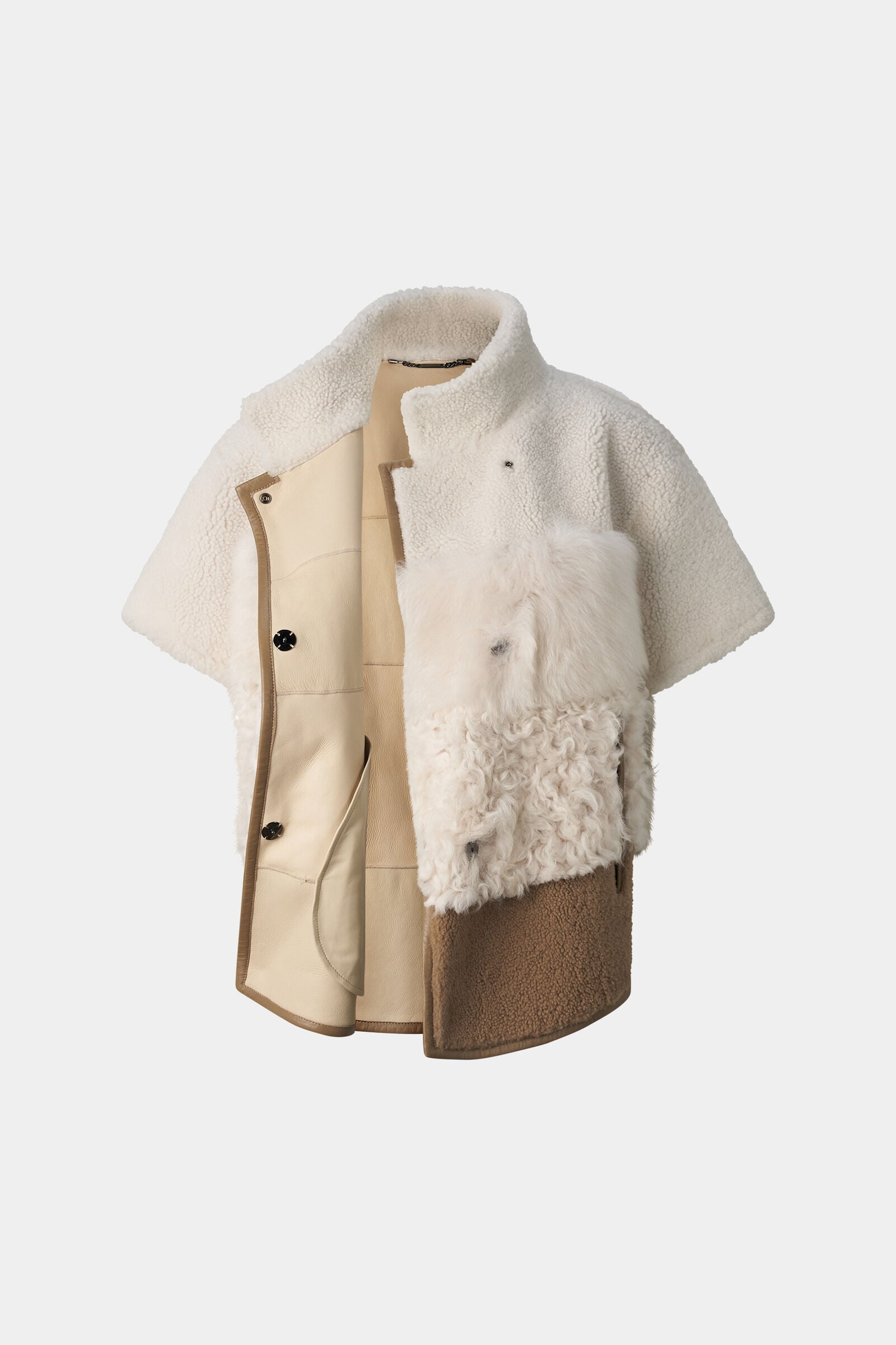 Lexy Lambskin Jacket Cream/Brown
