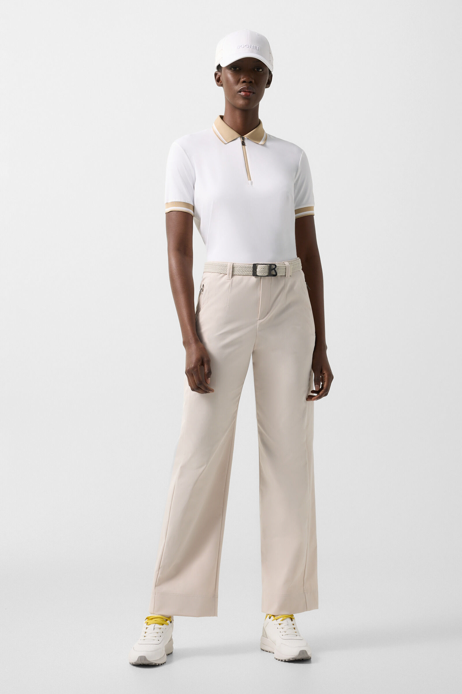 Laurina functioneel shirt Wit/Camel