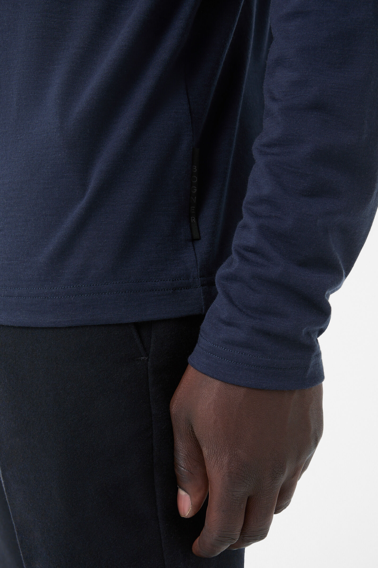 Polo long-sleeved top Lennon Navy blue