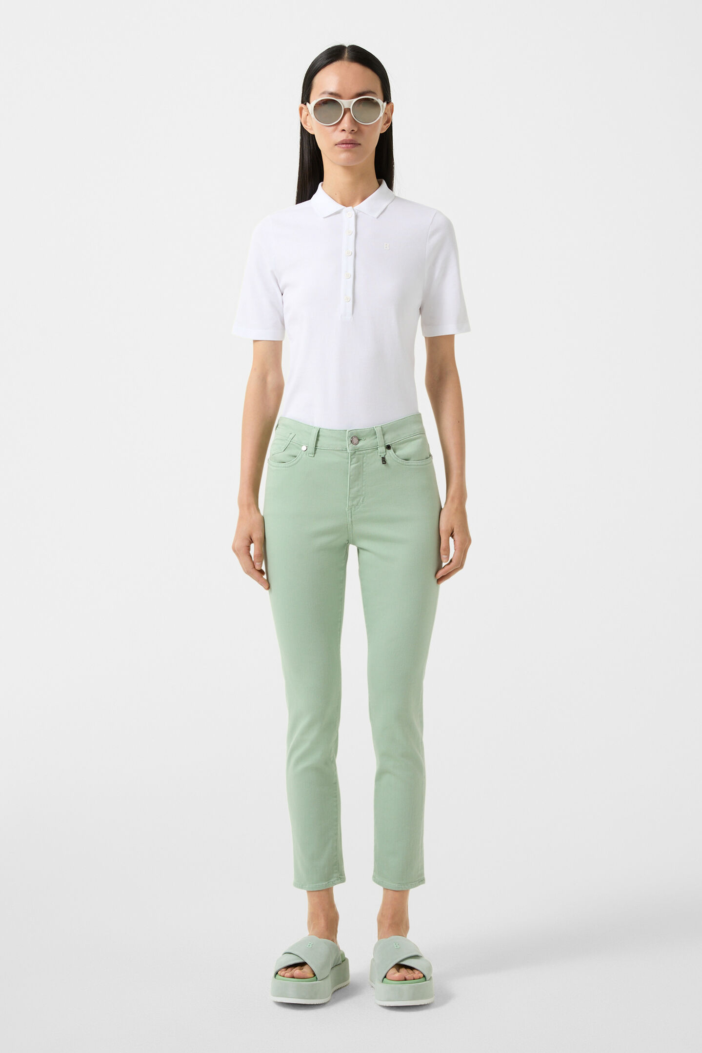 7/8-Slim Fit Jeans Julie Hellgrün