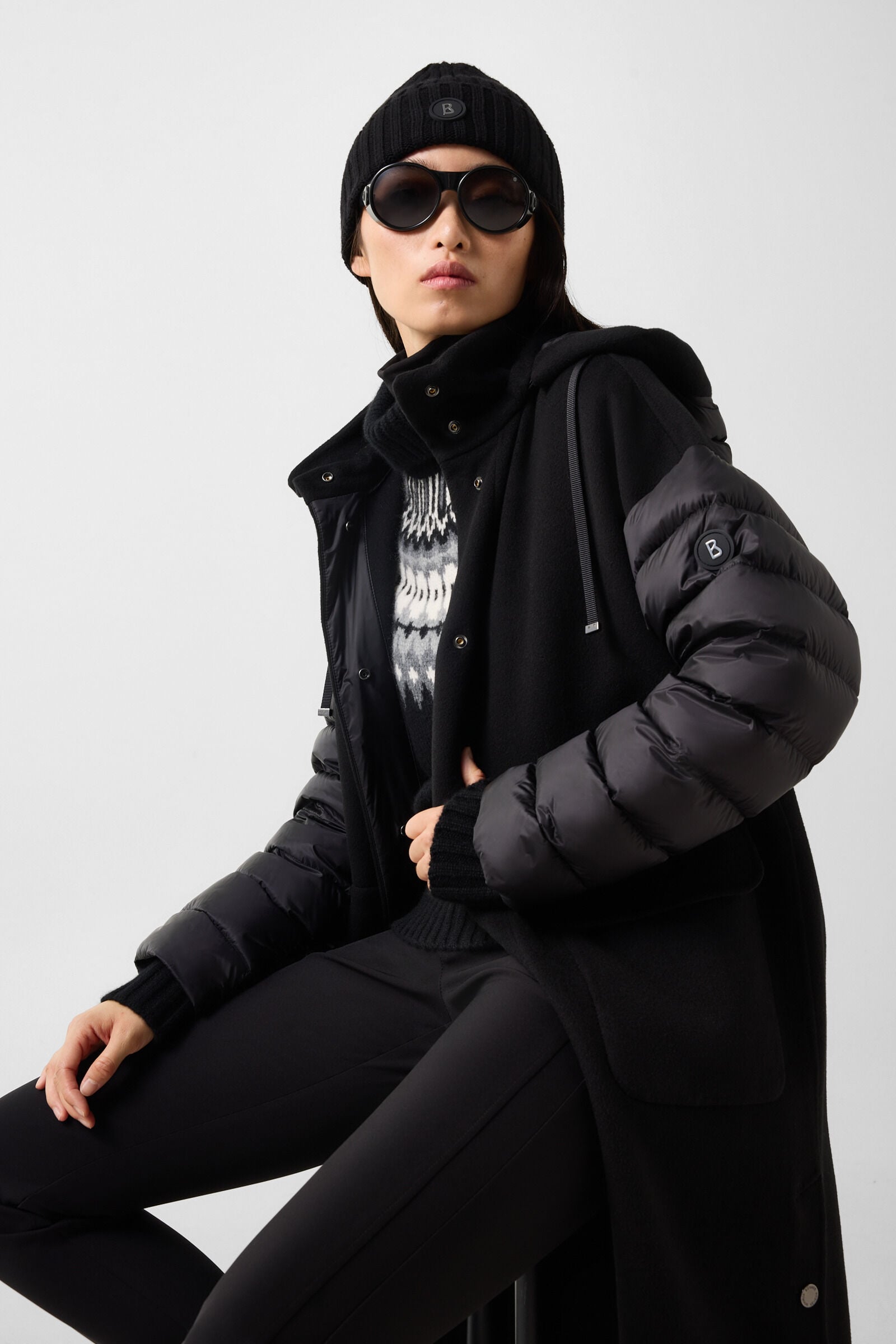Trisha double-faced down coat Black