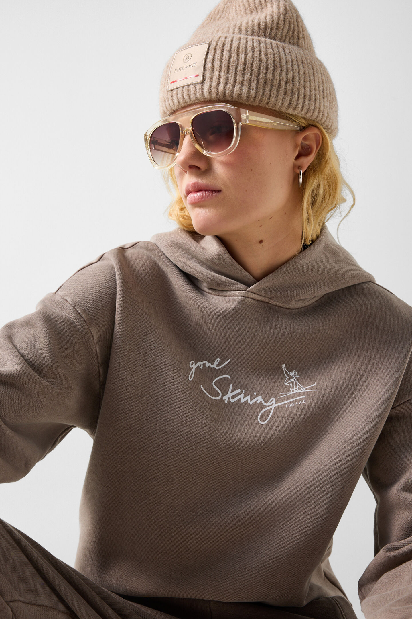 Sibel cotton hoodie Taupe