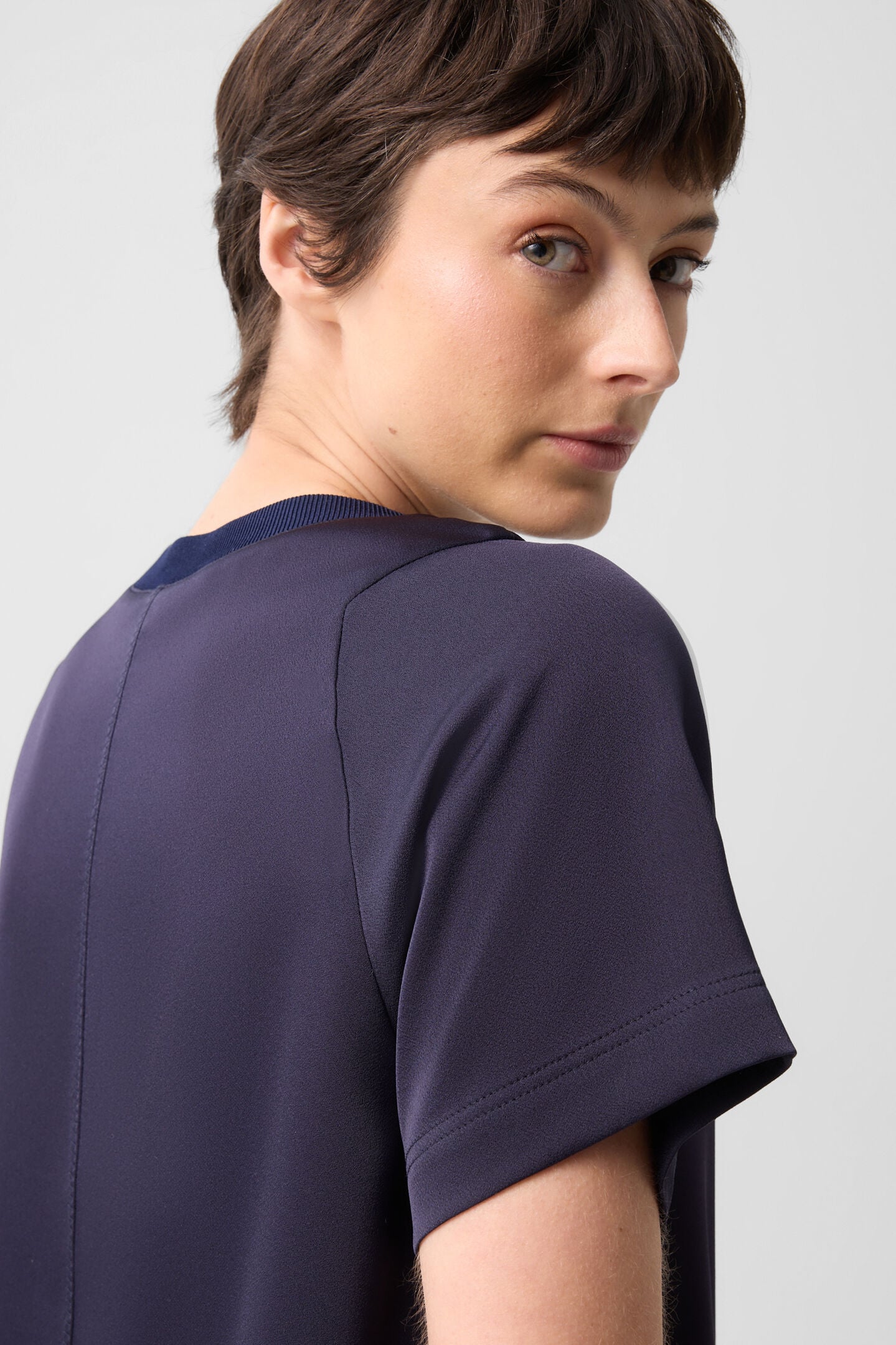 Dakota satin shirt Navy blue