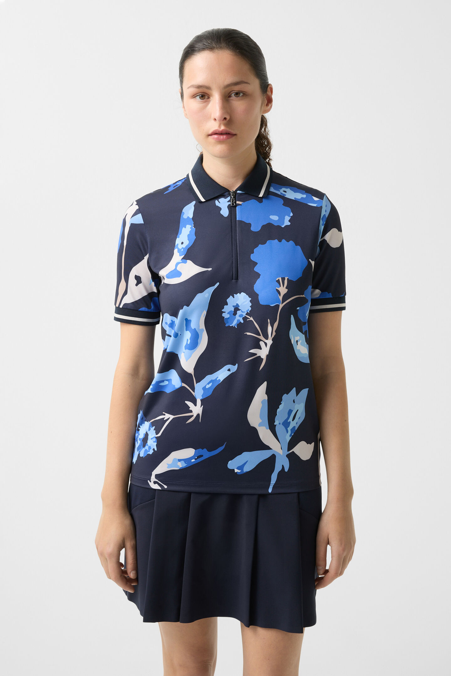 Calista functional short-sleeved top Navy blue/light blue