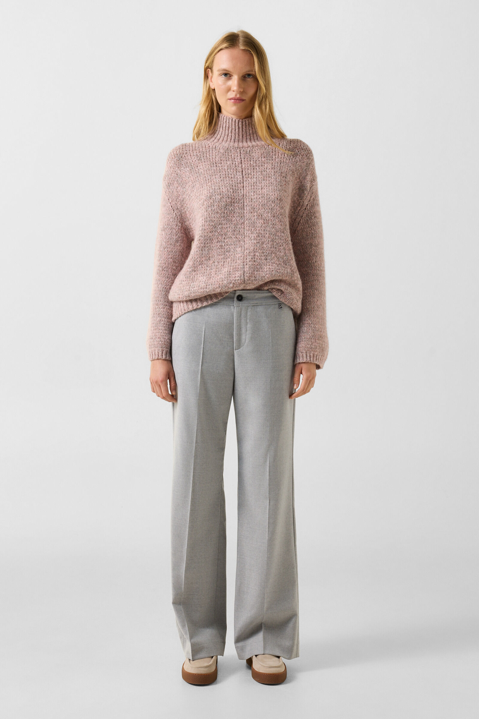 Svoni Alpaca-Blend Pullover Ros&eacute;/Gray