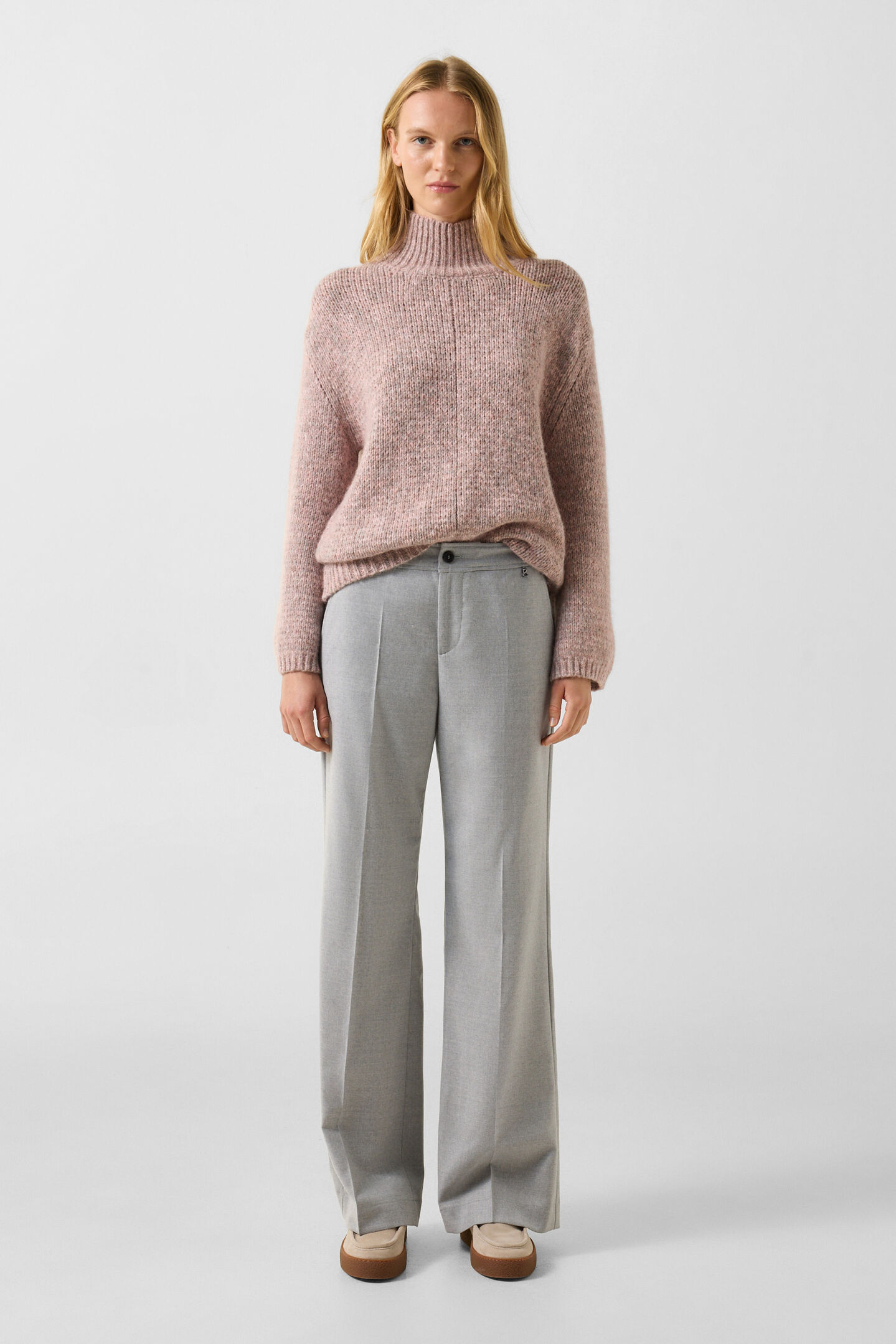 Svoni Alpaca-Blend Pullover Ros&eacute;/Gray