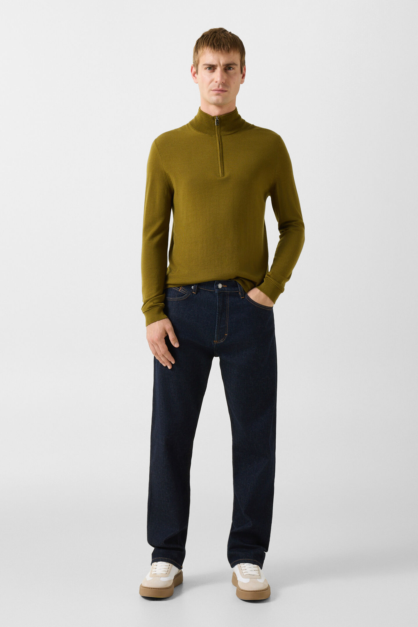 Ouri Virgin Wool Troyer Olive