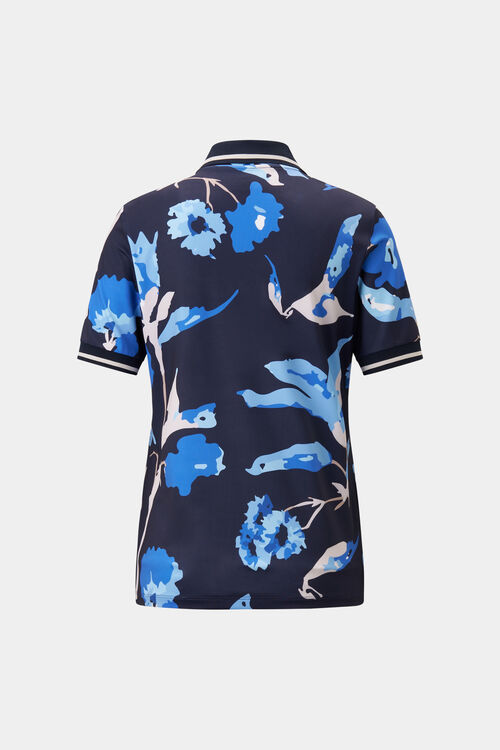 Funktions-Polo-Shirt Calista Navy-Blau/Hellblau