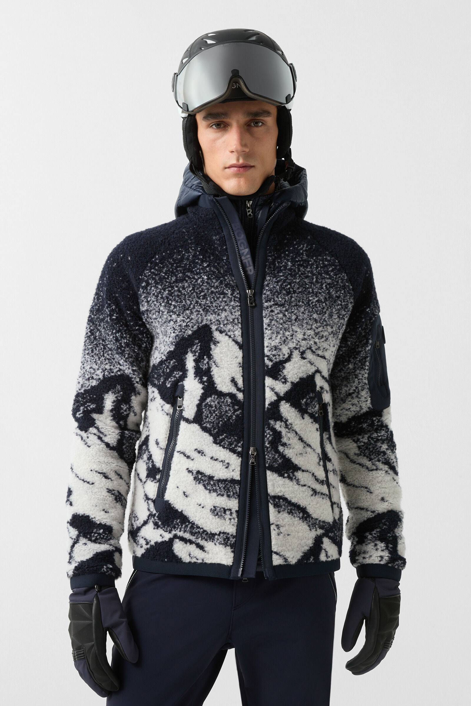Gregor fleece jacket Navy blue/off-white