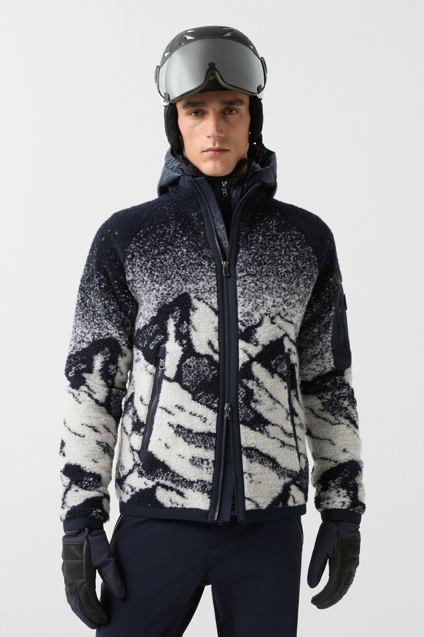 Gregor fleece jacket Navy blue/off-white