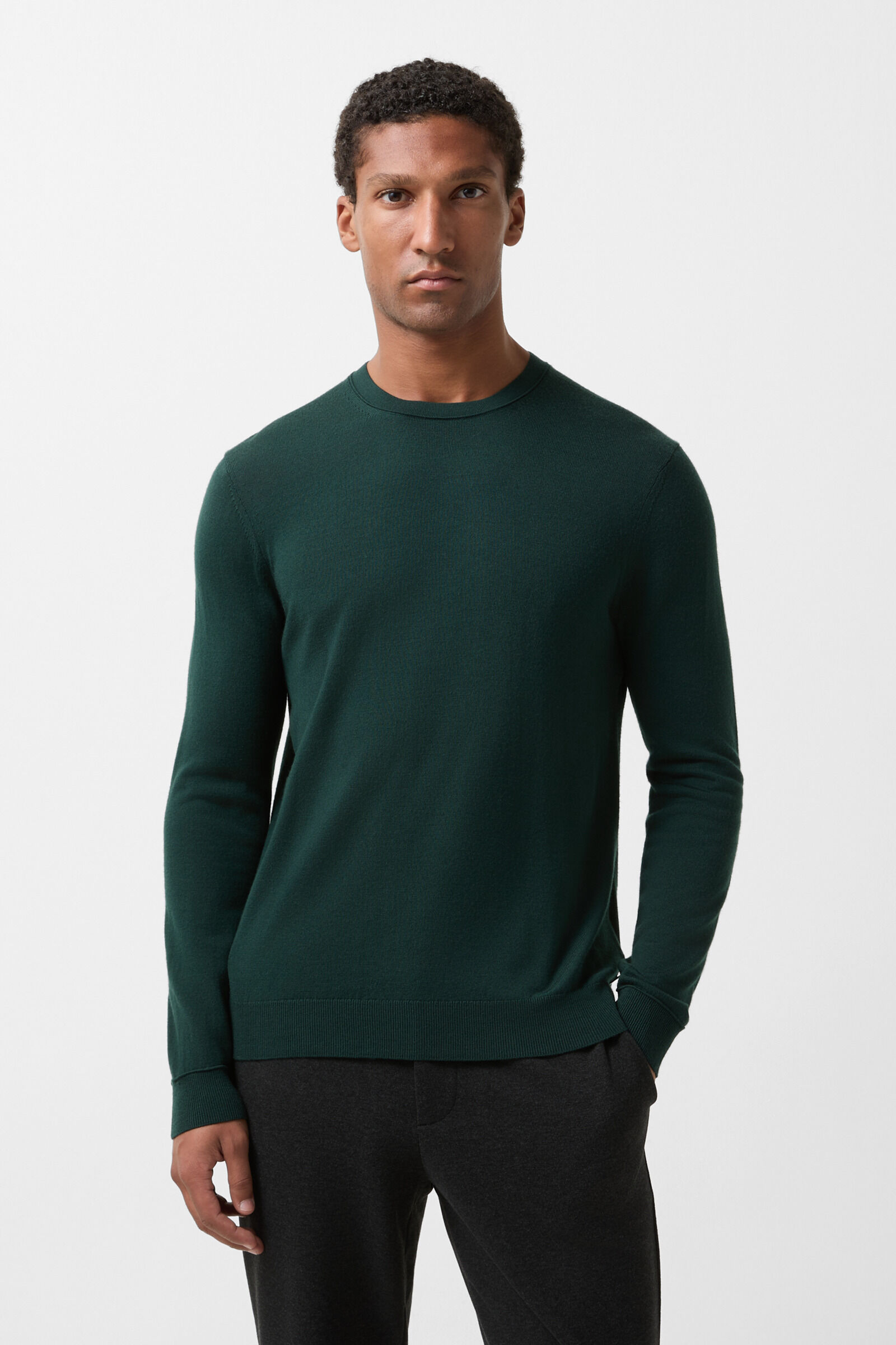 Fine knit jumper Ole Dark green